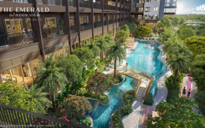 Phối cảnh tiện ích hồ bơi Aqua Ceramic (Pool Zone) dự án The Emerald Garden View