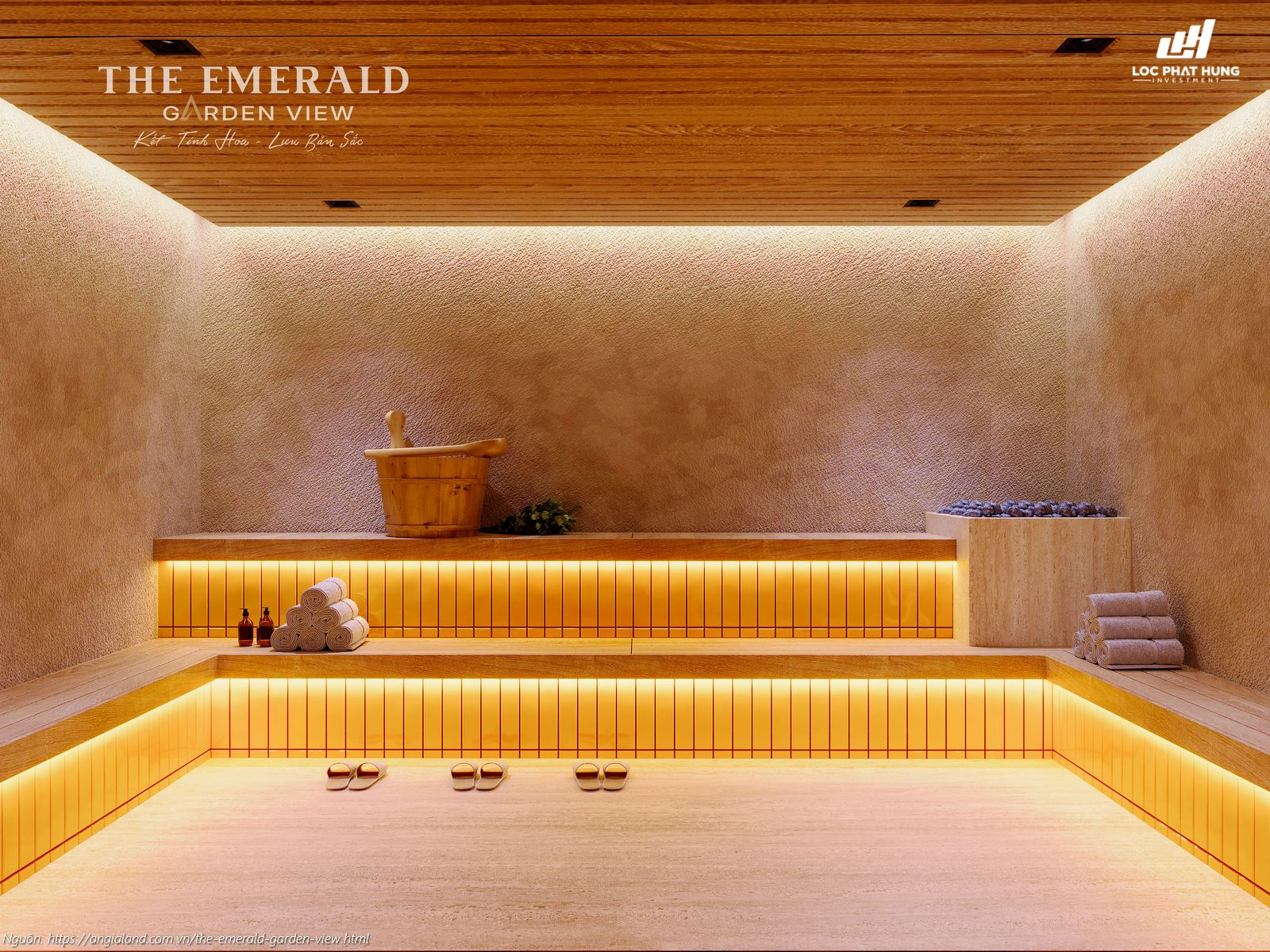 Phối cảnh tiện ích phòng Sauna Nữ (xông hơi nữ) tầng 1 The Emerald Garden View