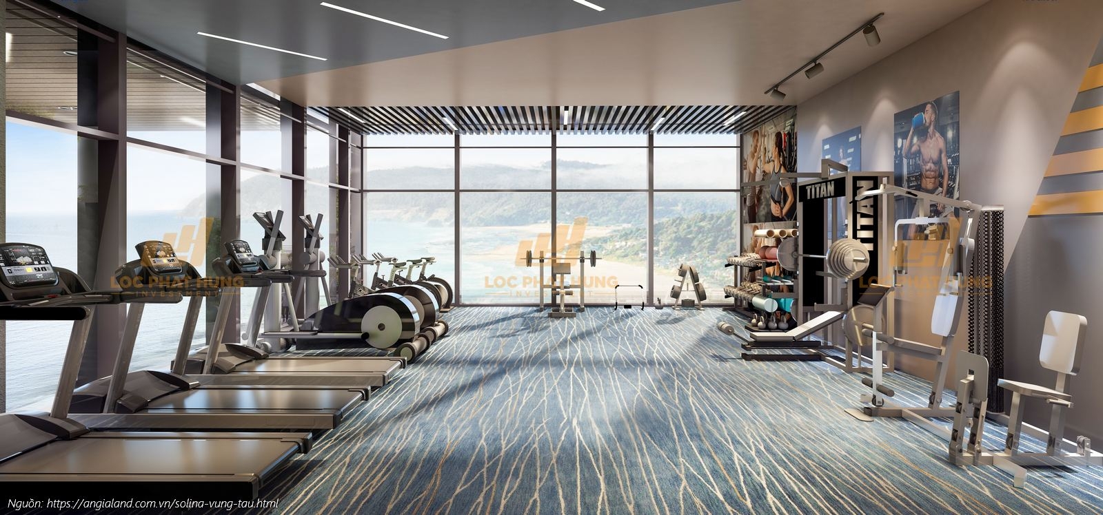 Phòng gym hiện đại với tầm nhìn hướng biển tại Solina Vũng Tàu Phòng gym hiện đại với tầm nhìn hướng biển tại Solina Vũng Tàu