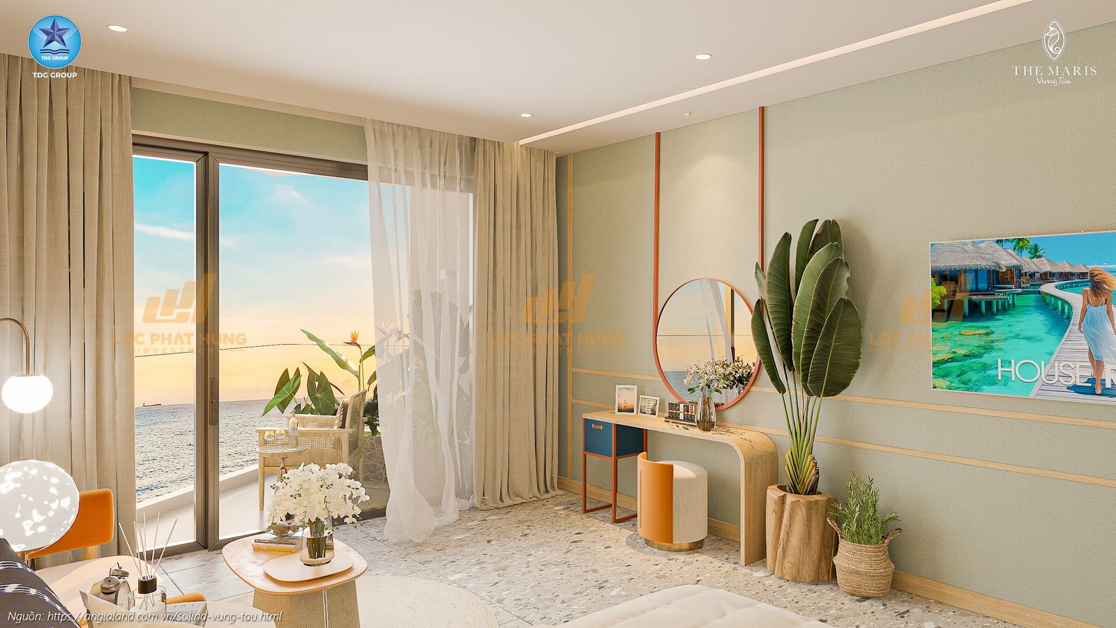Hình ảnh phòng khách nhà mẫu căn hộ studio Solina Vũng Tàu diện tích 44.54m² (thiết kế 1PN+). Hình ảnh phòng khách nhà mẫu căn hộ studio Solina Vũng Tàu diện tích 44.54m² (thiết kế 1PN+).
