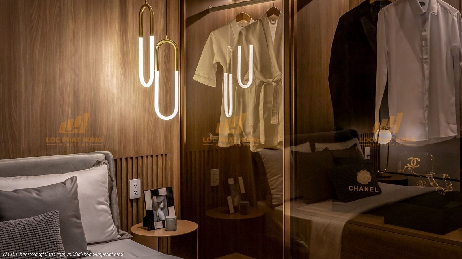 Phòng ngủ master nhà mẫu căn hộ 2PN - 2WC (68m2) dự án Khải Hoàn Imperial TPHCM