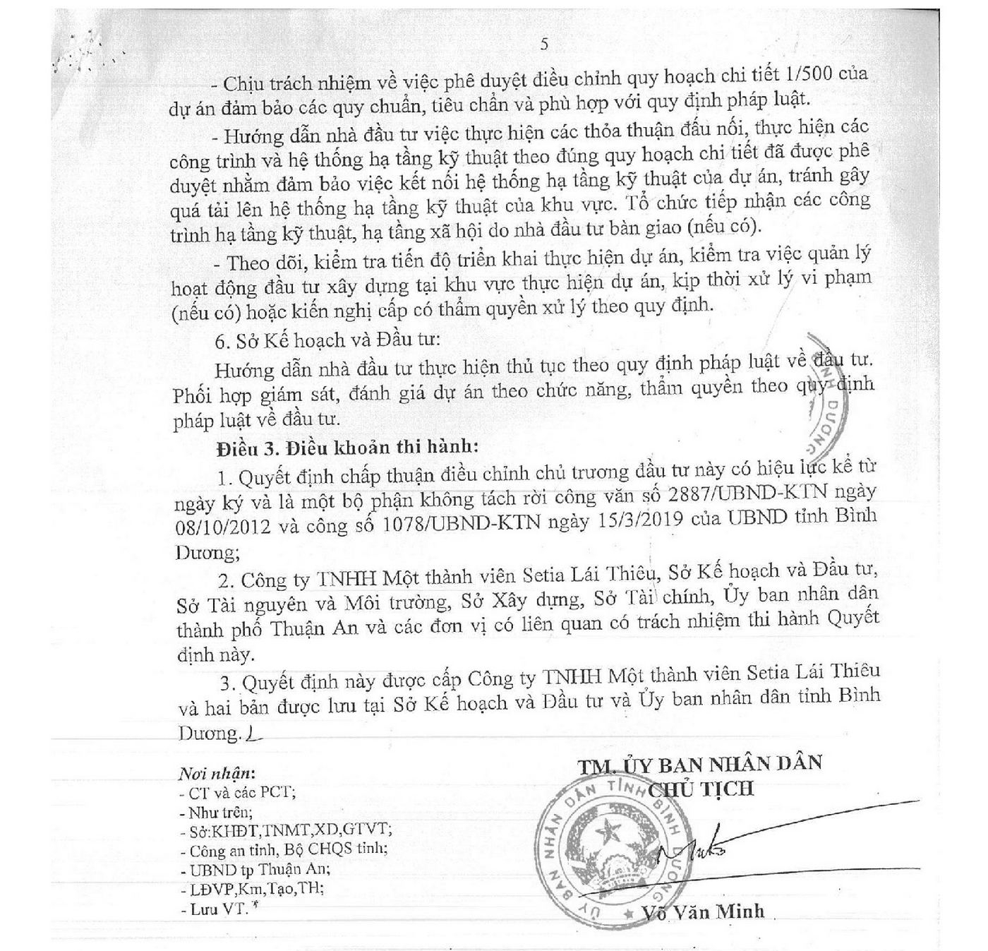 Quyết định chấp thuận điều chỉnh Chủ trương đầu tư dự án Setia Edenia