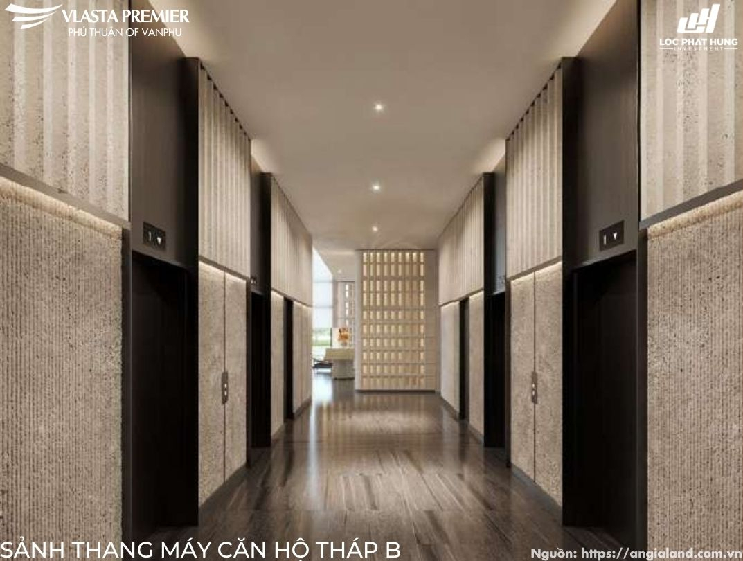 Sảnh đón khách (Lobby) thiết kế theo tiêu chuẩn khách sạn 5 sao tại Vlasta Premier Tháp B