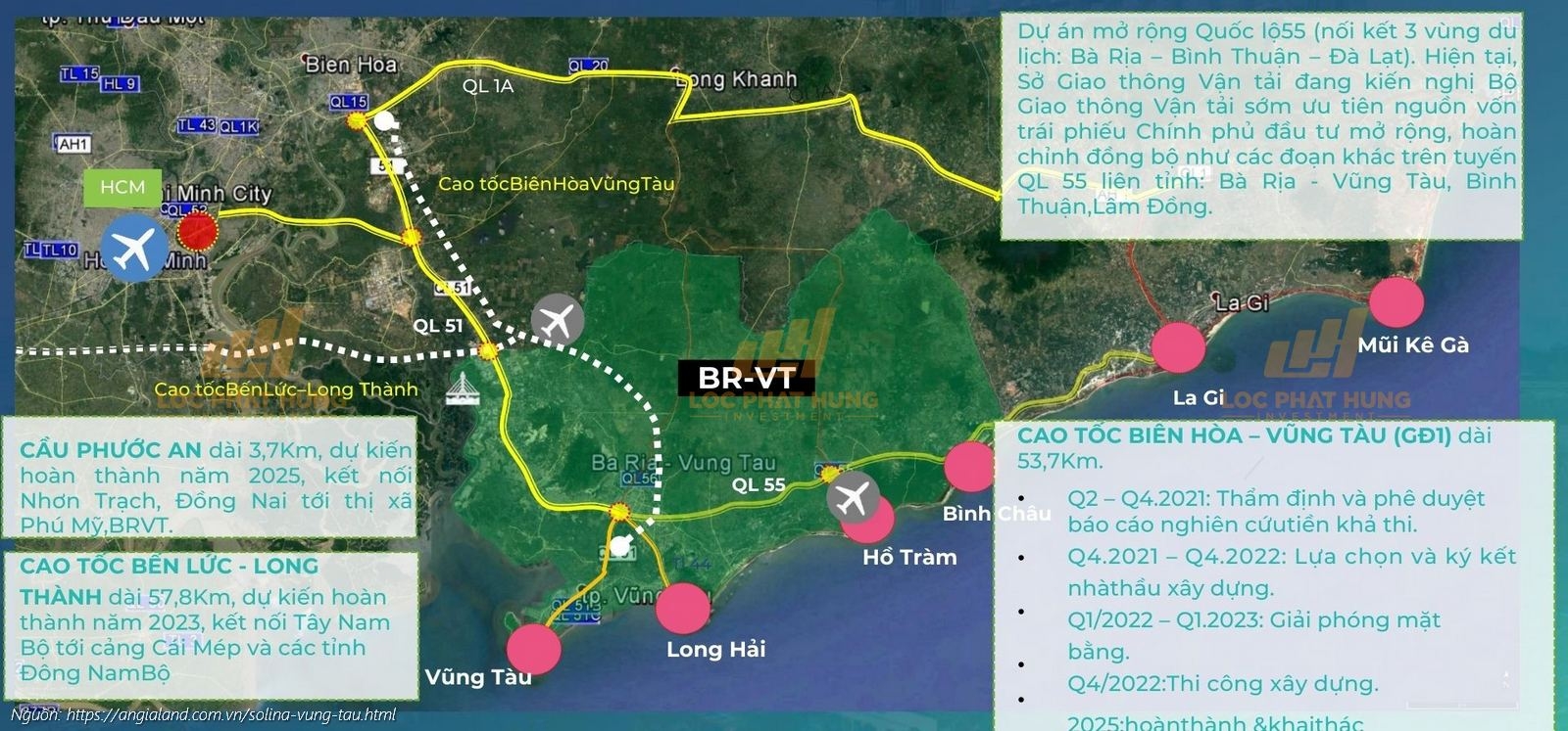 Sơ đồ hạ tầng và kết nối giao thông chiến lược của dự án Solina Vũng Tàu Sơ đồ hạ tầng và kết nối giao thông chiến lược của dự án Solina Vũng Tàu