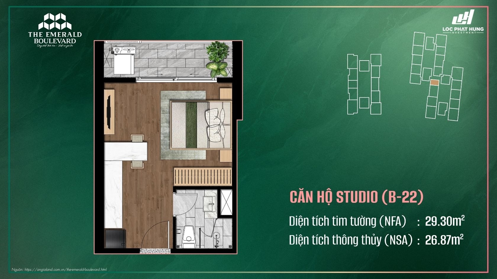 Thiết kế chi tiết căn hộ chung cư cao cấp The Emerald Boulevard
