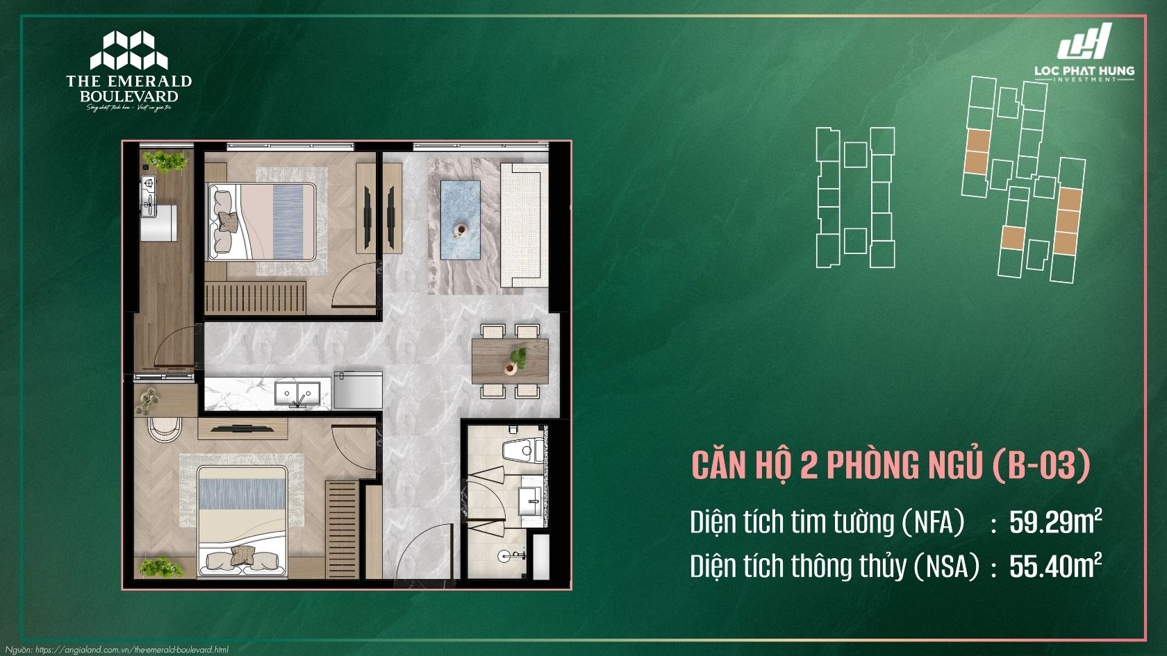 Thiết kế chi tiết căn hộ chung cư cao cấp The Emerald Boulevard