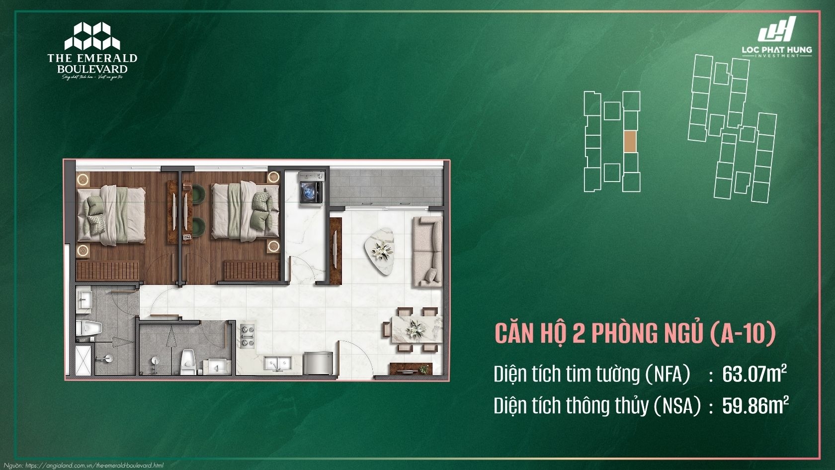 Thiết kế chi tiết căn hộ chung cư cao cấp The Emerald Boulevard