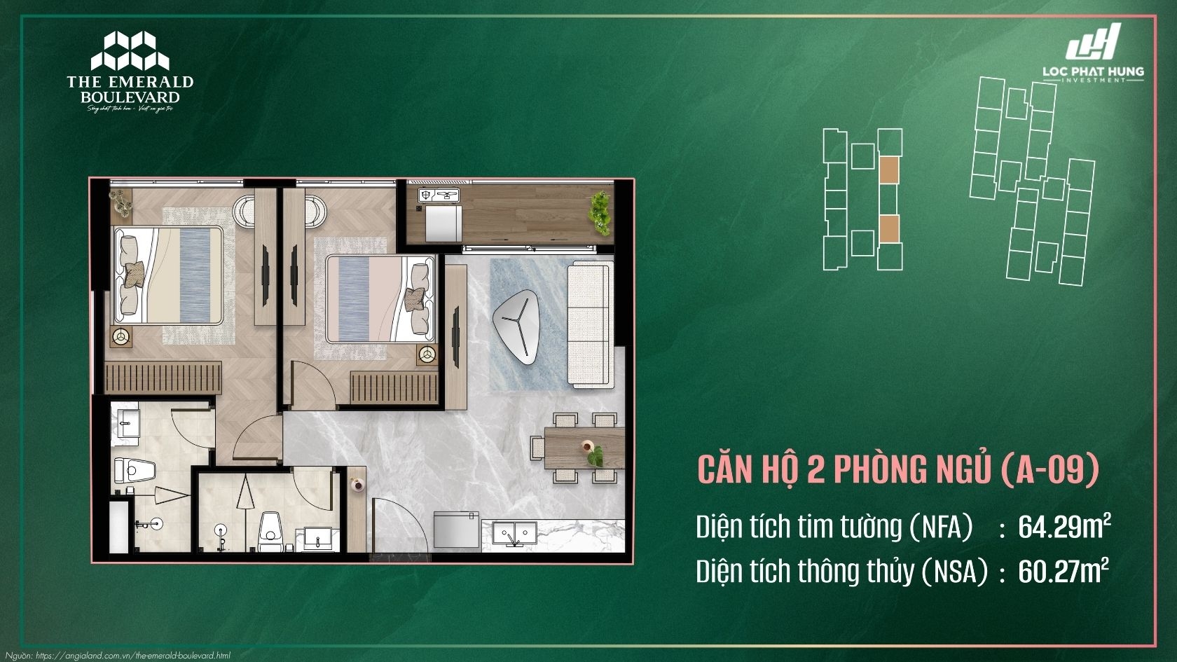 Thiết kế chi tiết căn hộ chung cư cao cấp The Emerald Boulevard
