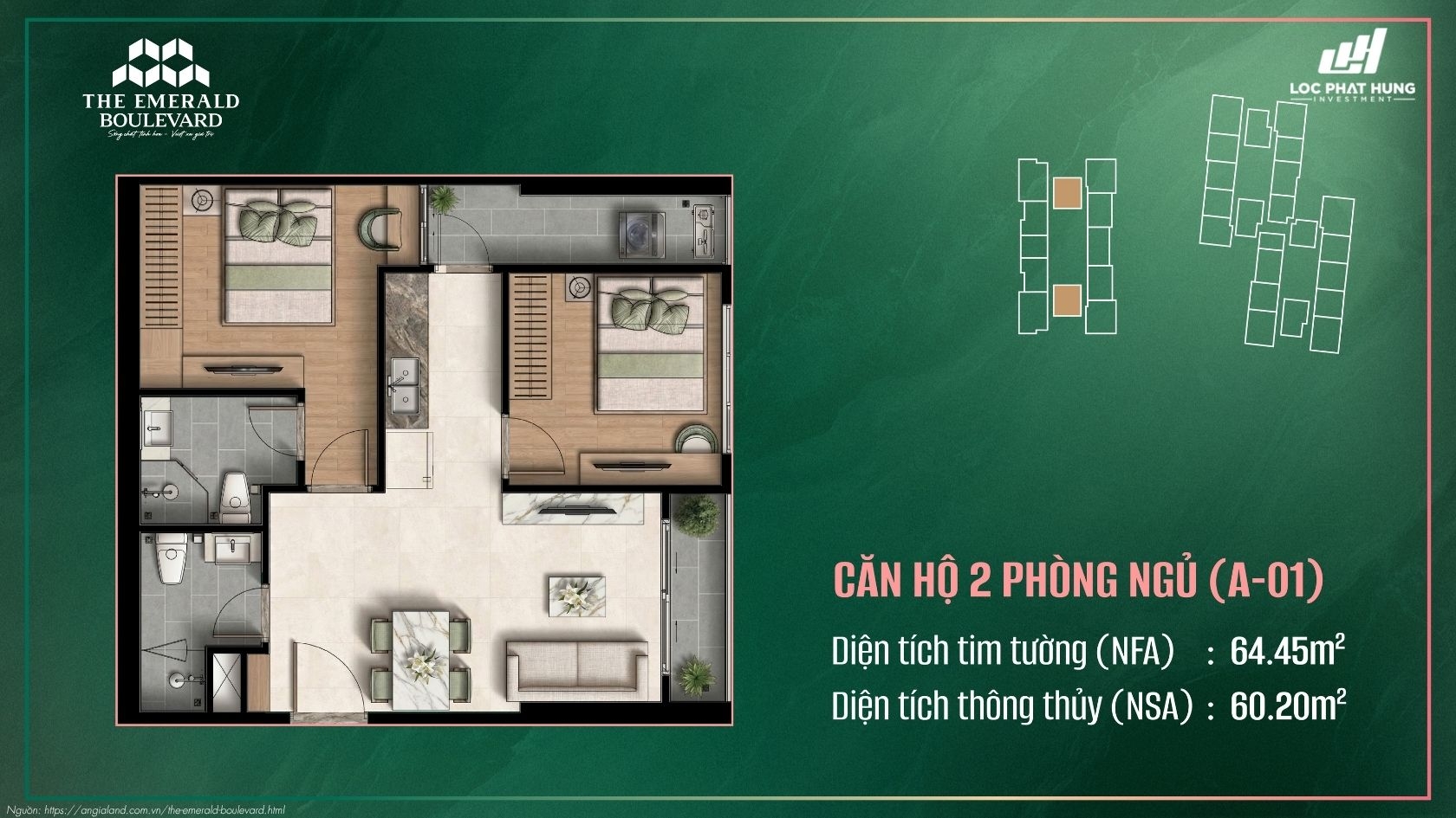 Thiết kế chi tiết căn hộ chung cư cao cấp The Emerald Boulevard