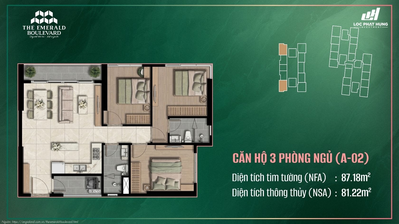Thiết kế chi tiết căn hộ chung cư cao cấp The Emerald Boulevard