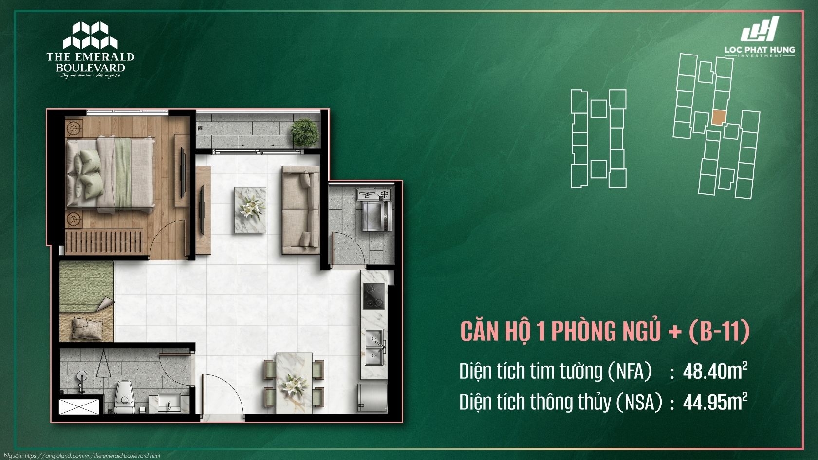 Thiết kế chi tiết căn hộ chung cư cao cấp The Emerald Boulevard