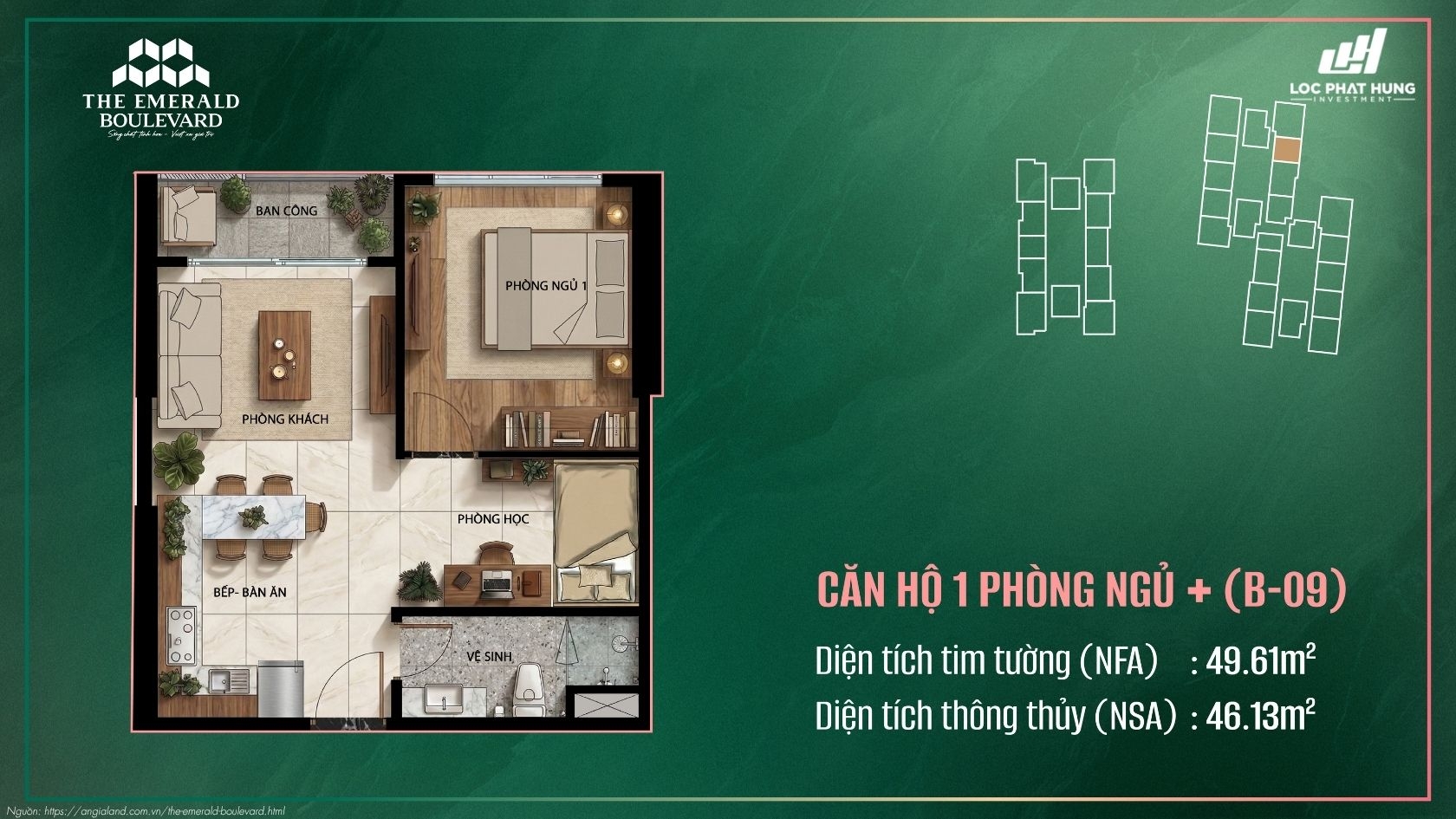 Thiết kế chi tiết căn hộ chung cư cao cấp The Emerald Boulevard