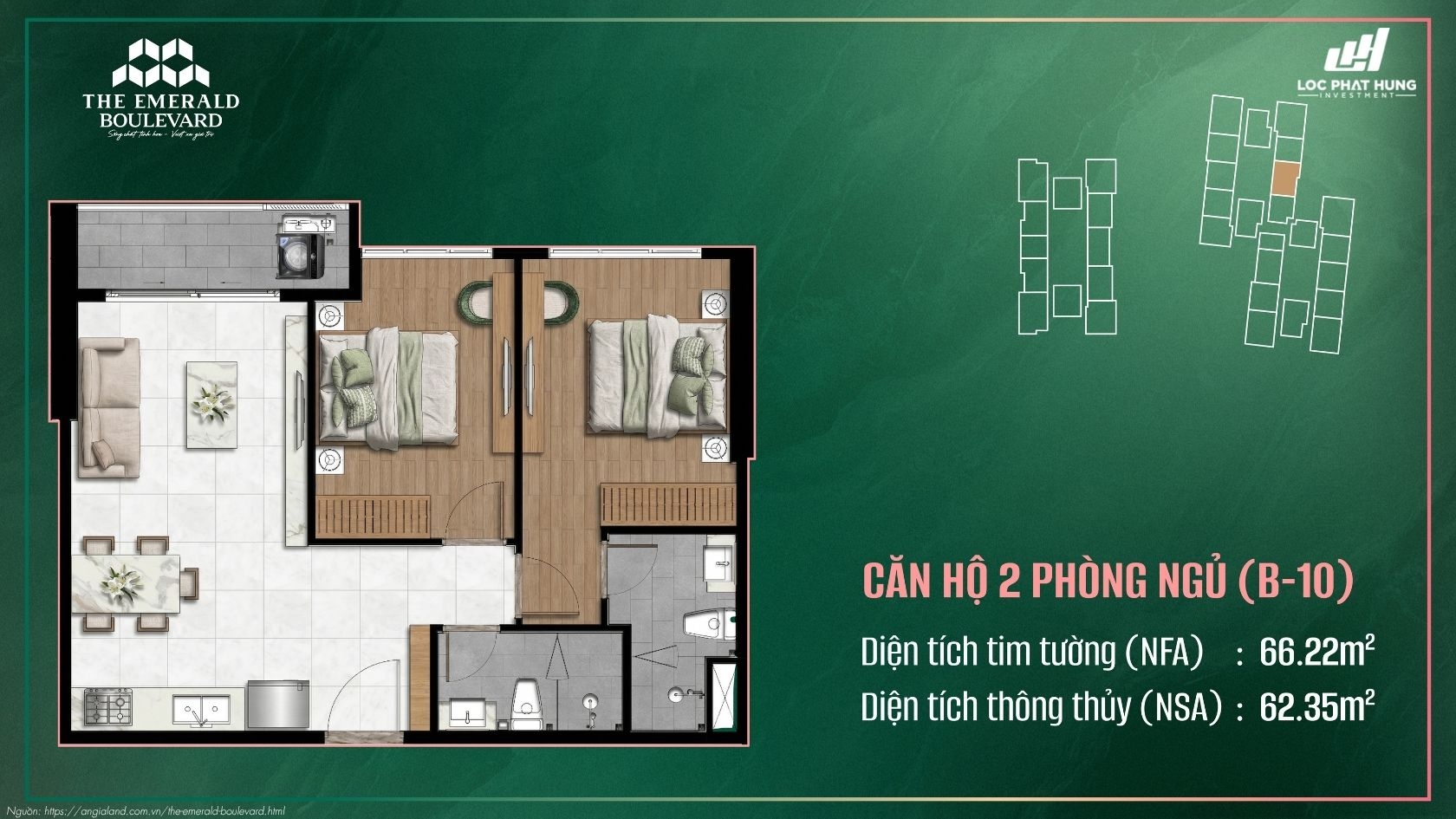 Thiết kế chi tiết căn hộ chung cư cao cấp The Emerald Boulevard