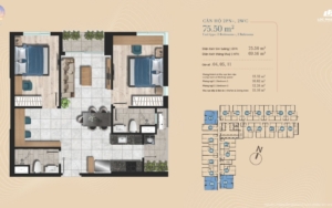 Thiết kế layout 2PN 2WC dự án One Era