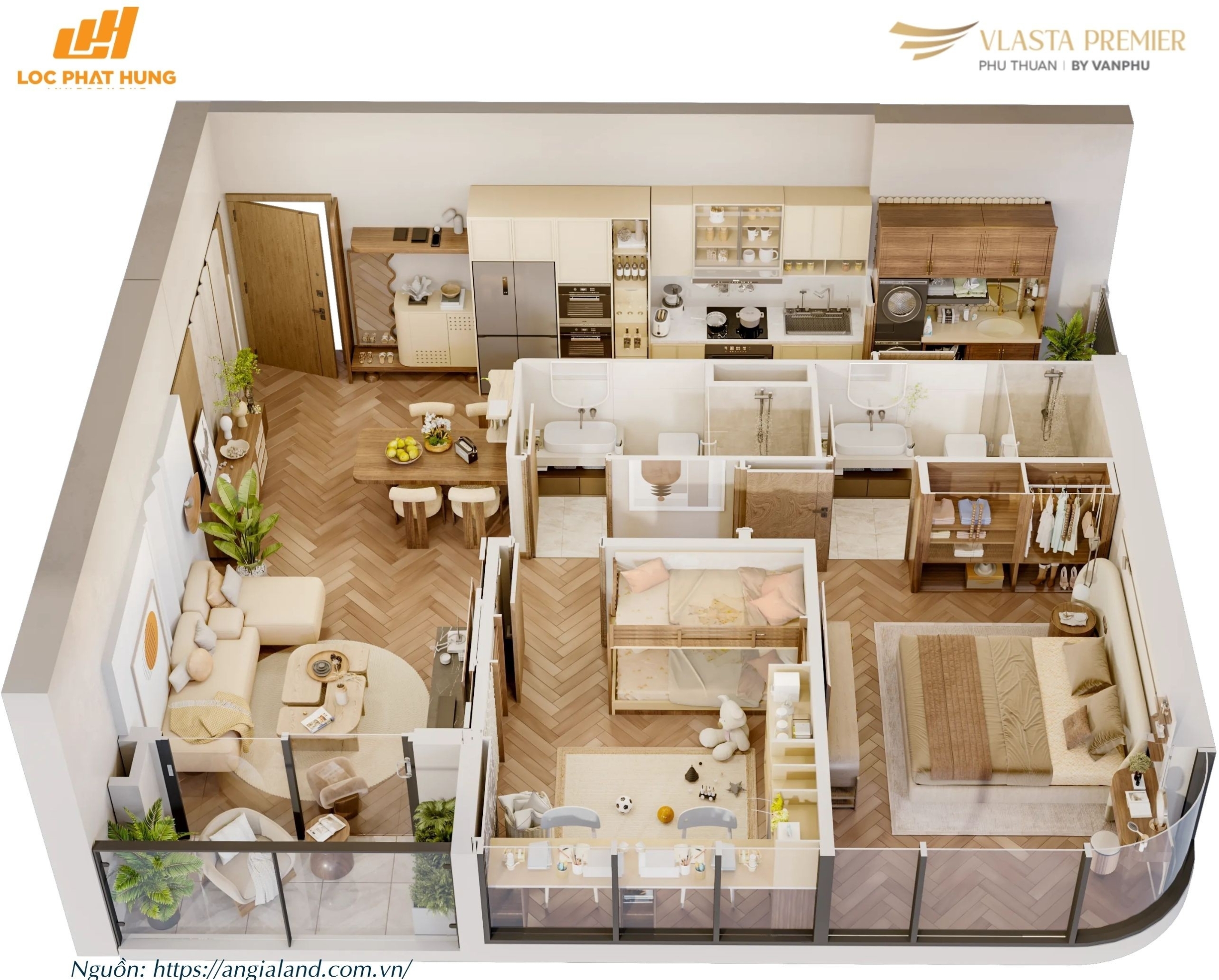 Thiết kế layout căn hộ điển hình Tháp B dự án Vlasta Premier