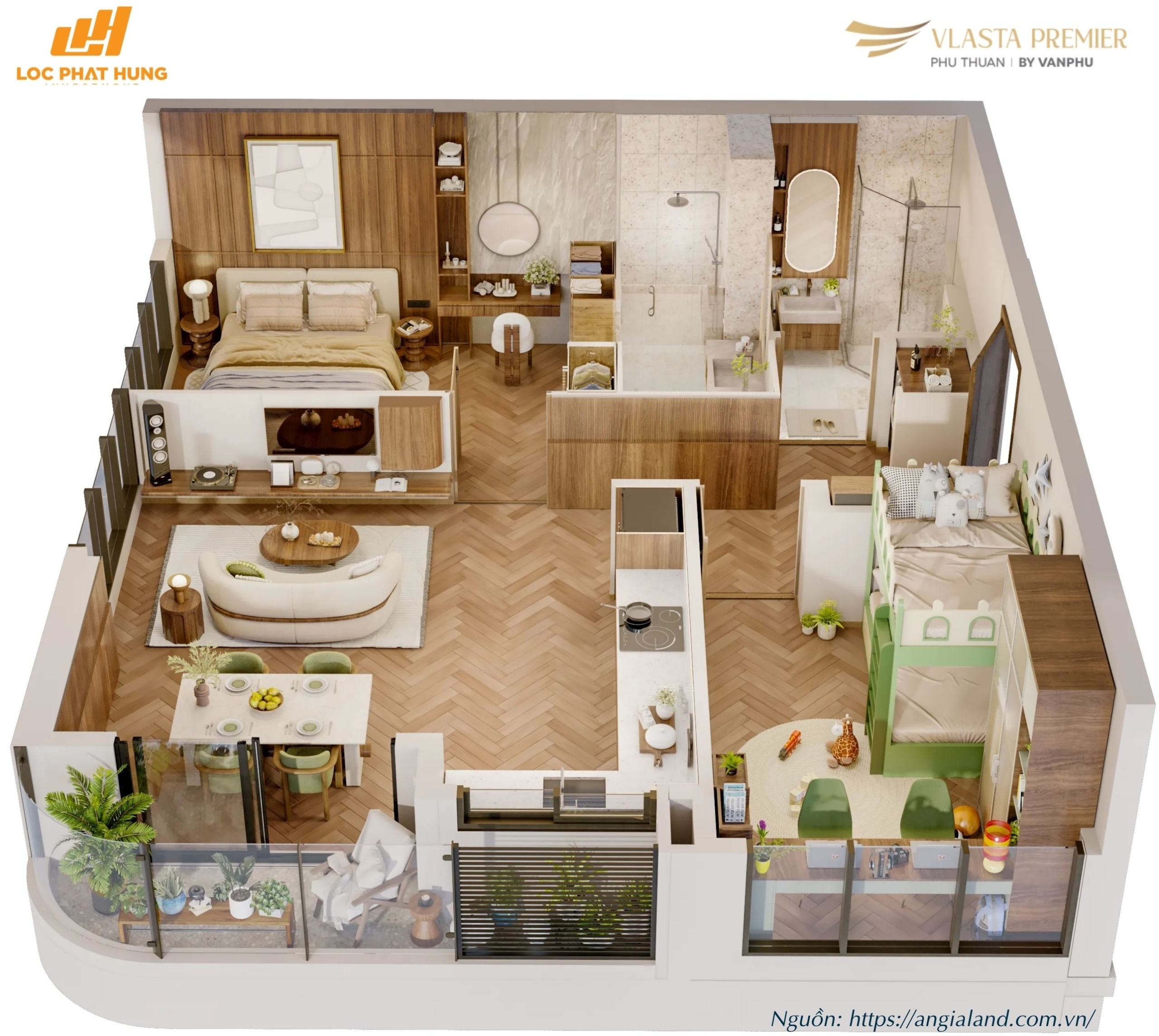 Thiết kế layout căn hộ điển hình Tháp B dự án Vlasta Premier