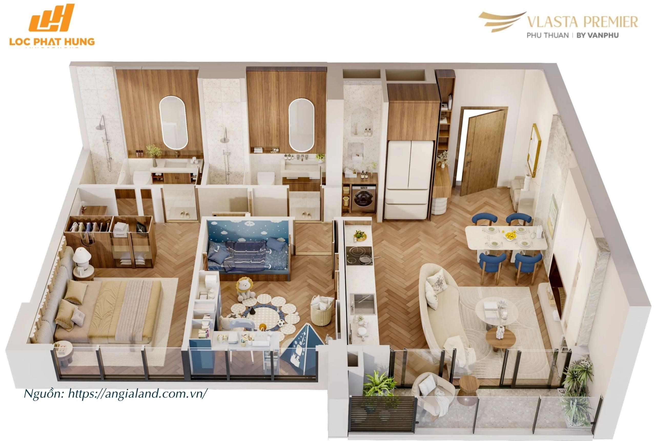 Thiết kế layout căn hộ điển hình Tháp B dự án Vlasta Premier
