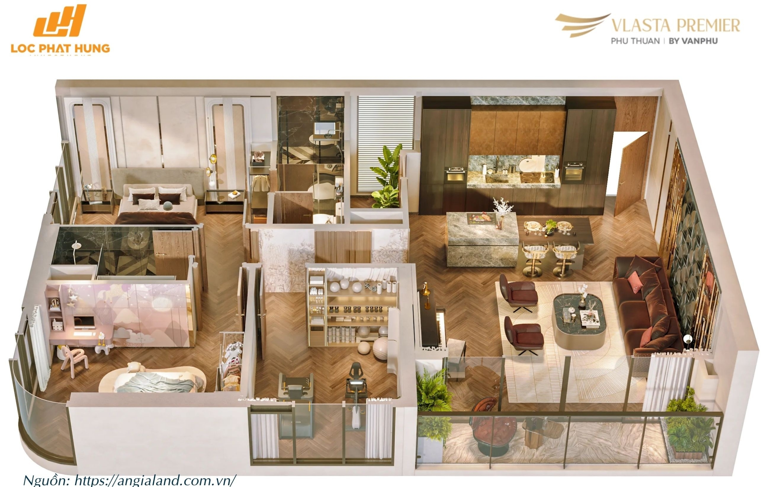 Thiết kế layout căn hộ điển hình Tháp B dự án Vlasta Premier