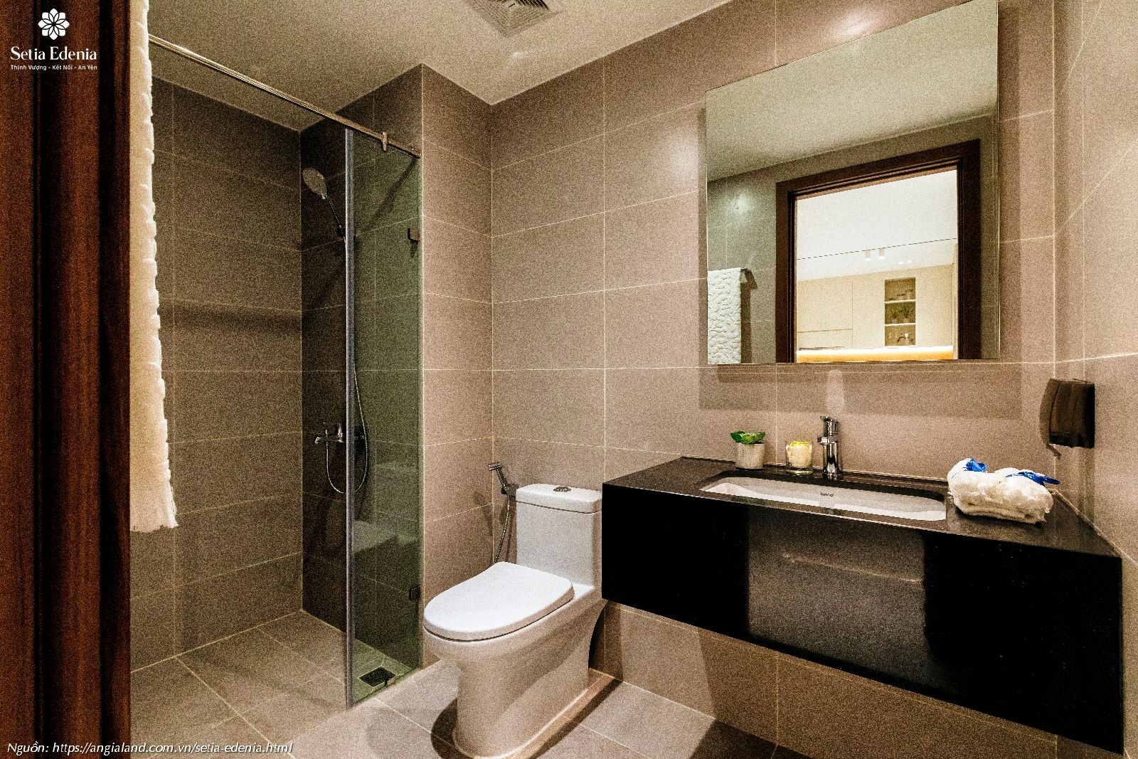 Thiết kế WC/Phòng tắm nhà mẫu căn hộ Setia Edenia loại 1PN (diện tích 50m²)