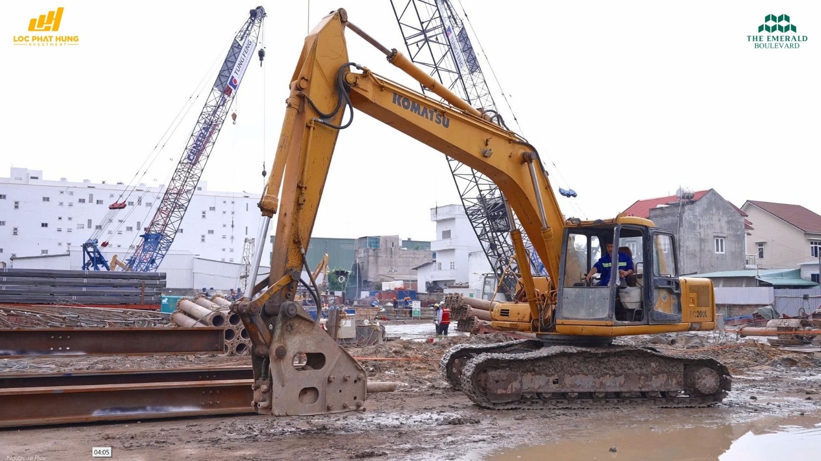 Hình ảnh tiến độ thi công thực tế tại công trường dự án The Emerald Boulevard tháng 06/2026