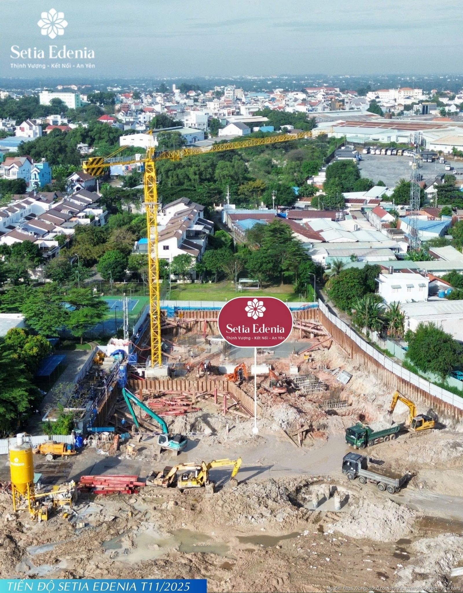 Cập nhật tiến độ xây dựng mới nhất dự án Setia Edenia ngày 19/11/2025 tại Lái Thiêu