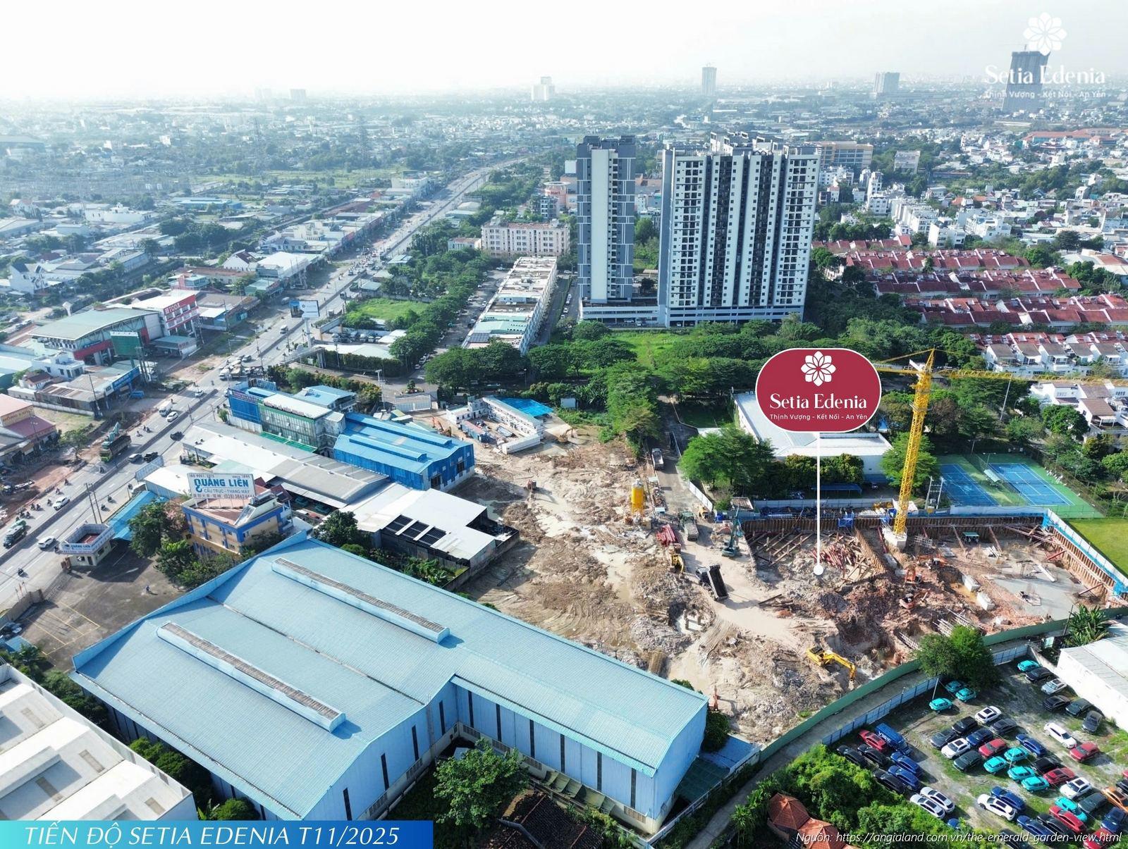 Cập nhật tiến độ xây dựng mới nhất dự án Setia Edenia ngày 19/11/2025 tại Lái Thiêu