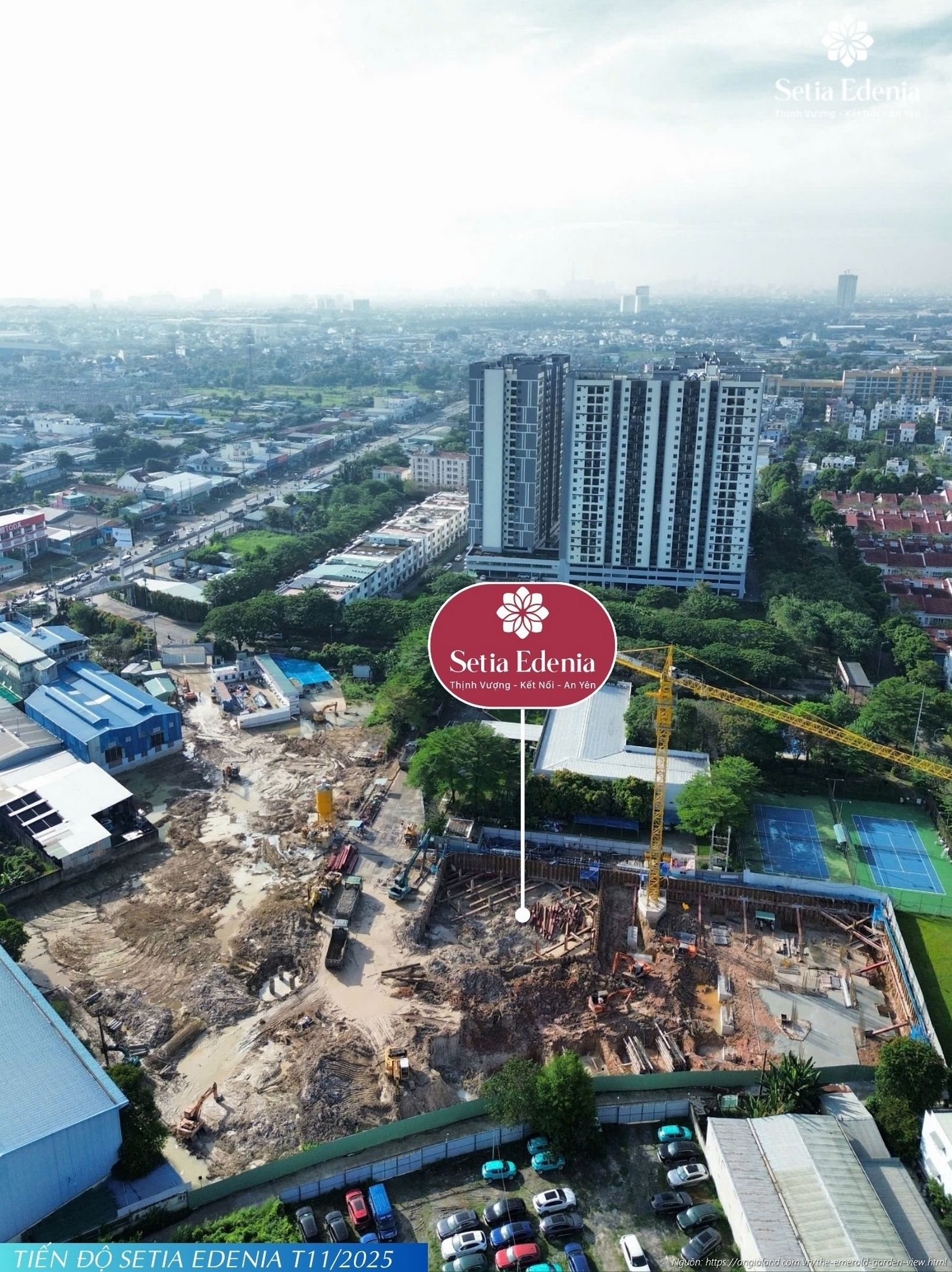 Cập nhật tiến độ xây dựng mới nhất dự án Setia Edenia ngày 19/11/2025 tại Lái Thiêu