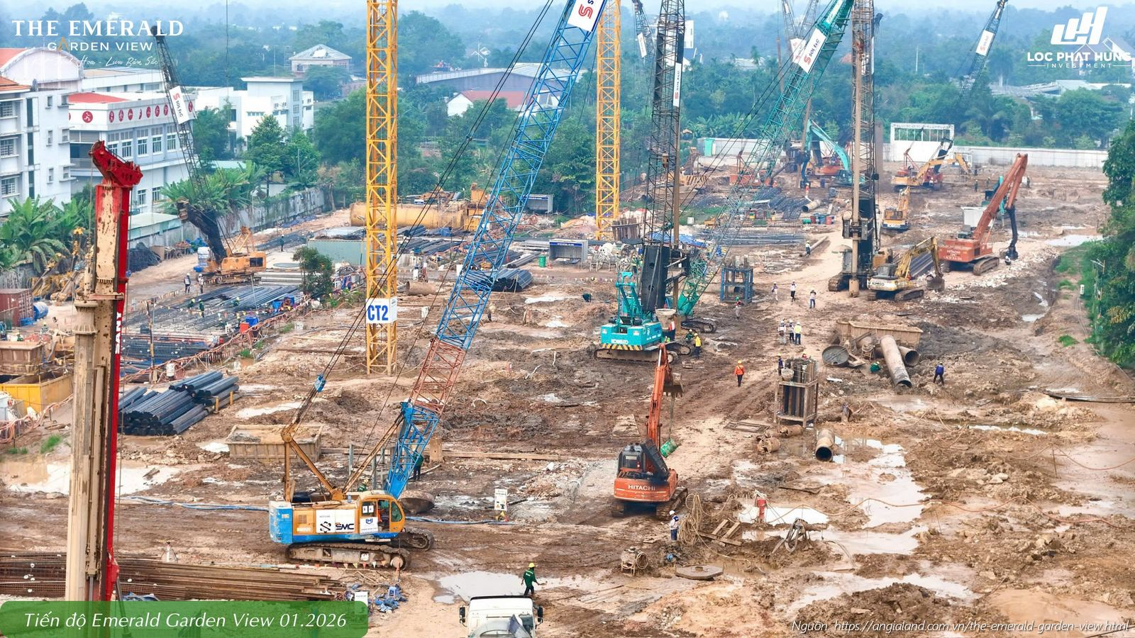 Tiến độ xây dựng tháng 01/2026 căn hộ chung cư The Emerald Garden View Thuận An