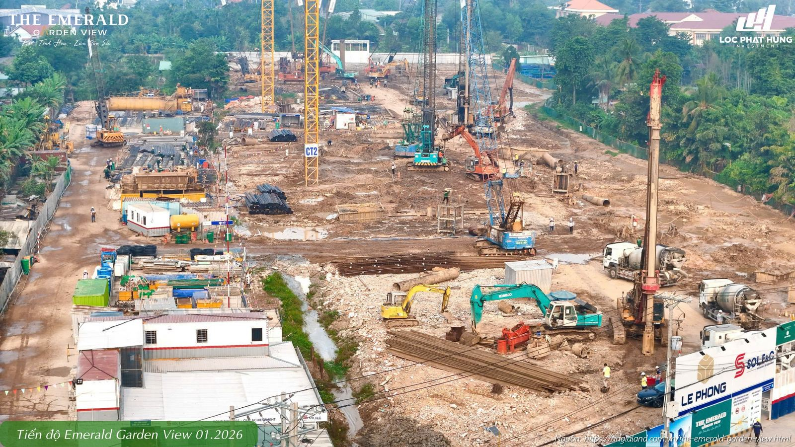 Tiến độ xây dựng tháng 01/2026 căn hộ chung cư The Emerald Garden View Thuận An