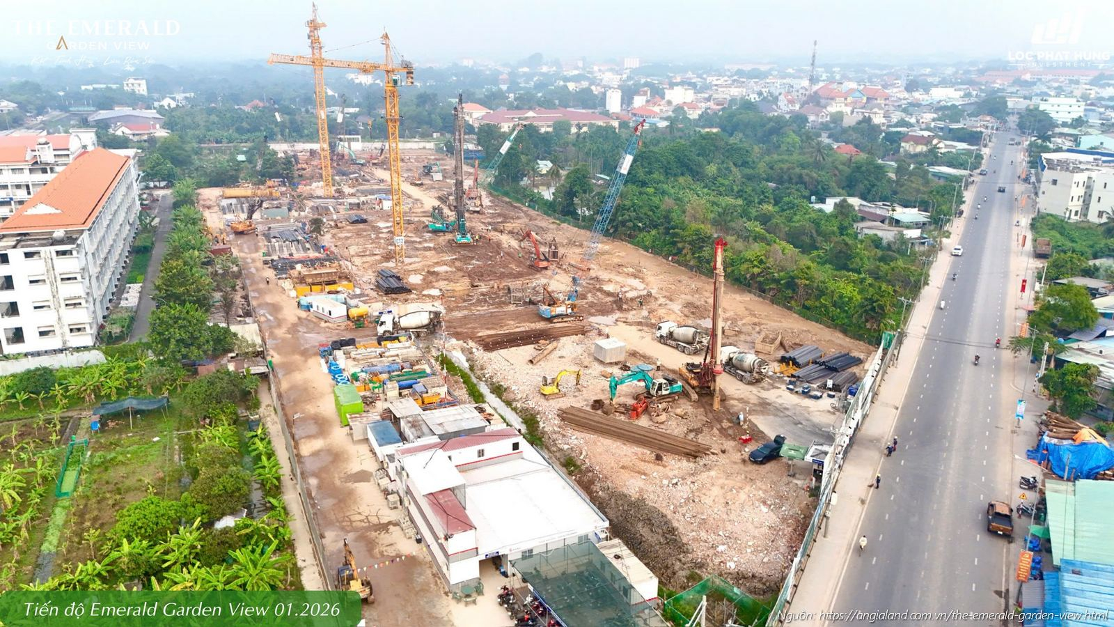 Tiến độ xây dựng tháng 01/2026 căn hộ chung cư The Emerald Garden View Thuận An