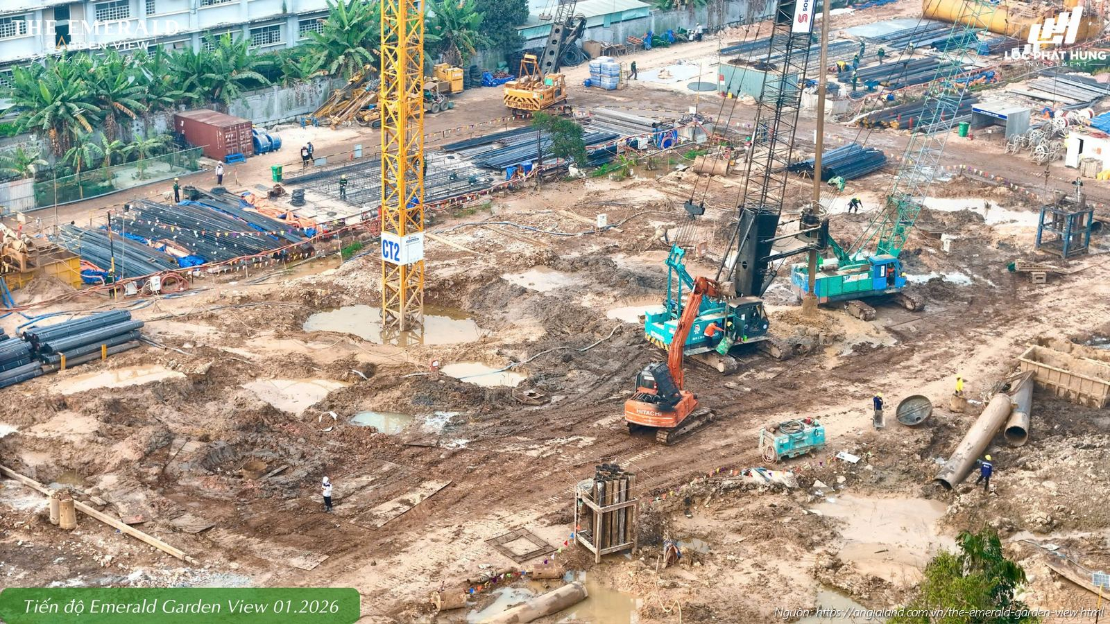 Tiến độ xây dựng tháng 01/2026 căn hộ chung cư The Emerald Garden View Thuận An