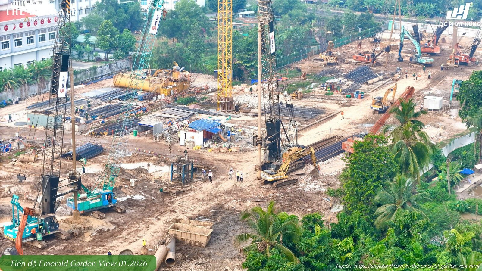 Tiến độ xây dựng tháng 01/2026 căn hộ chung cư The Emerald Garden View Thuận An