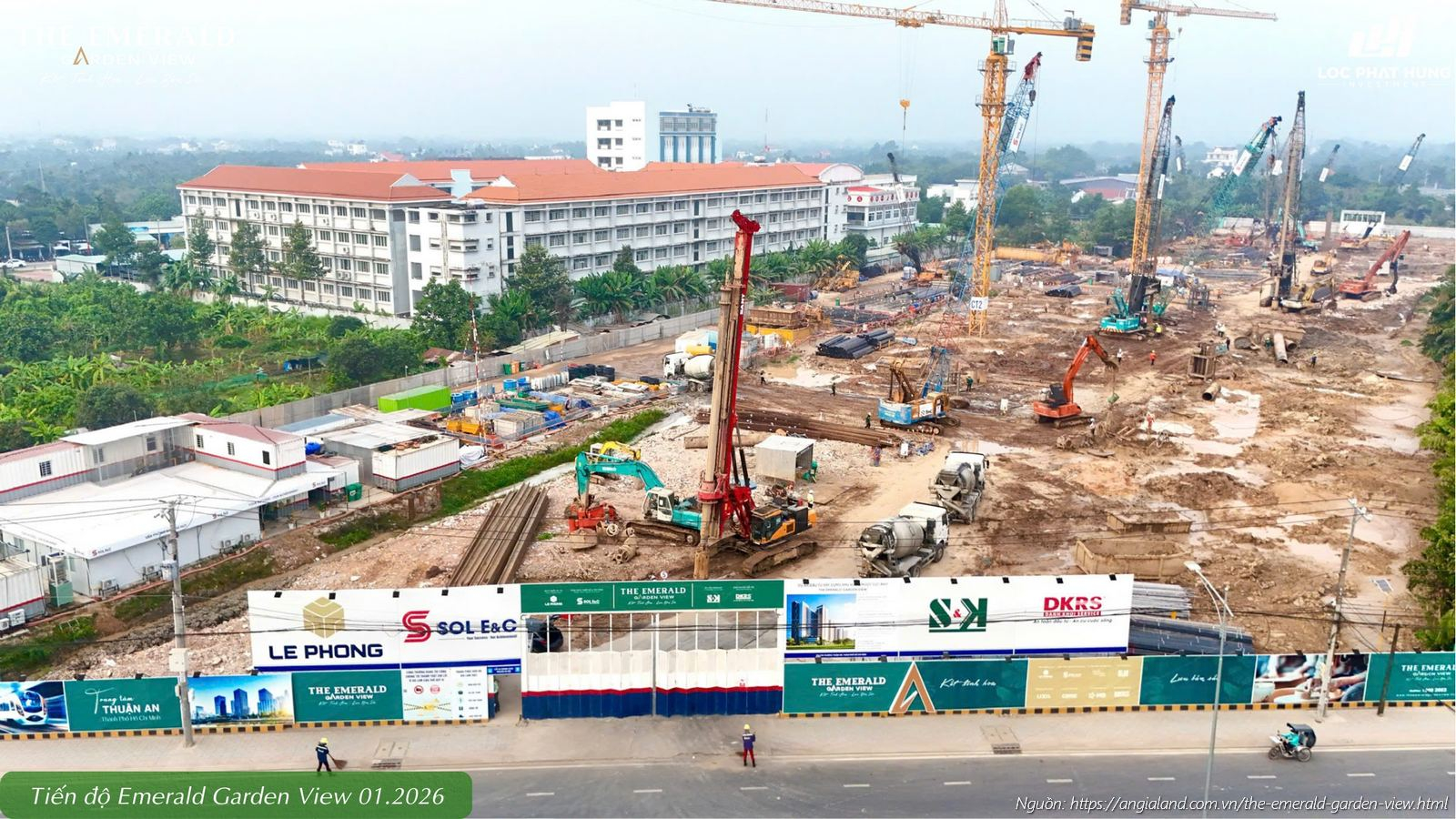 Tiến độ xây dựng tháng 01/2026 căn hộ chung cư The Emerald Garden View Thuận An