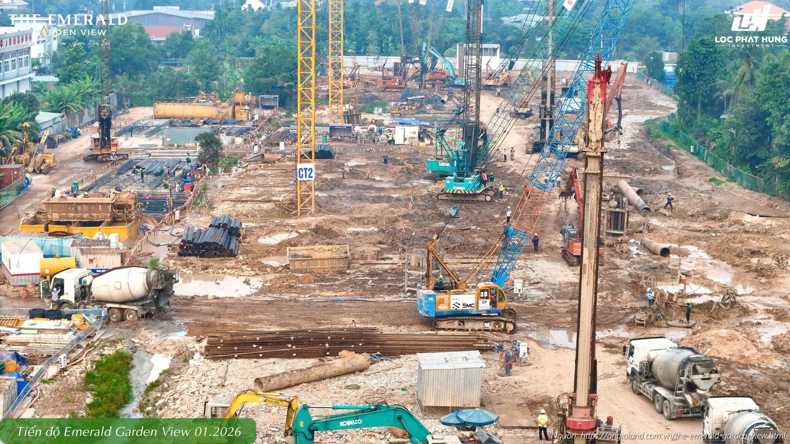 Tiến độ xây dựng tháng 01/2026 căn hộ chung cư The Emerald Garden View Thuận An