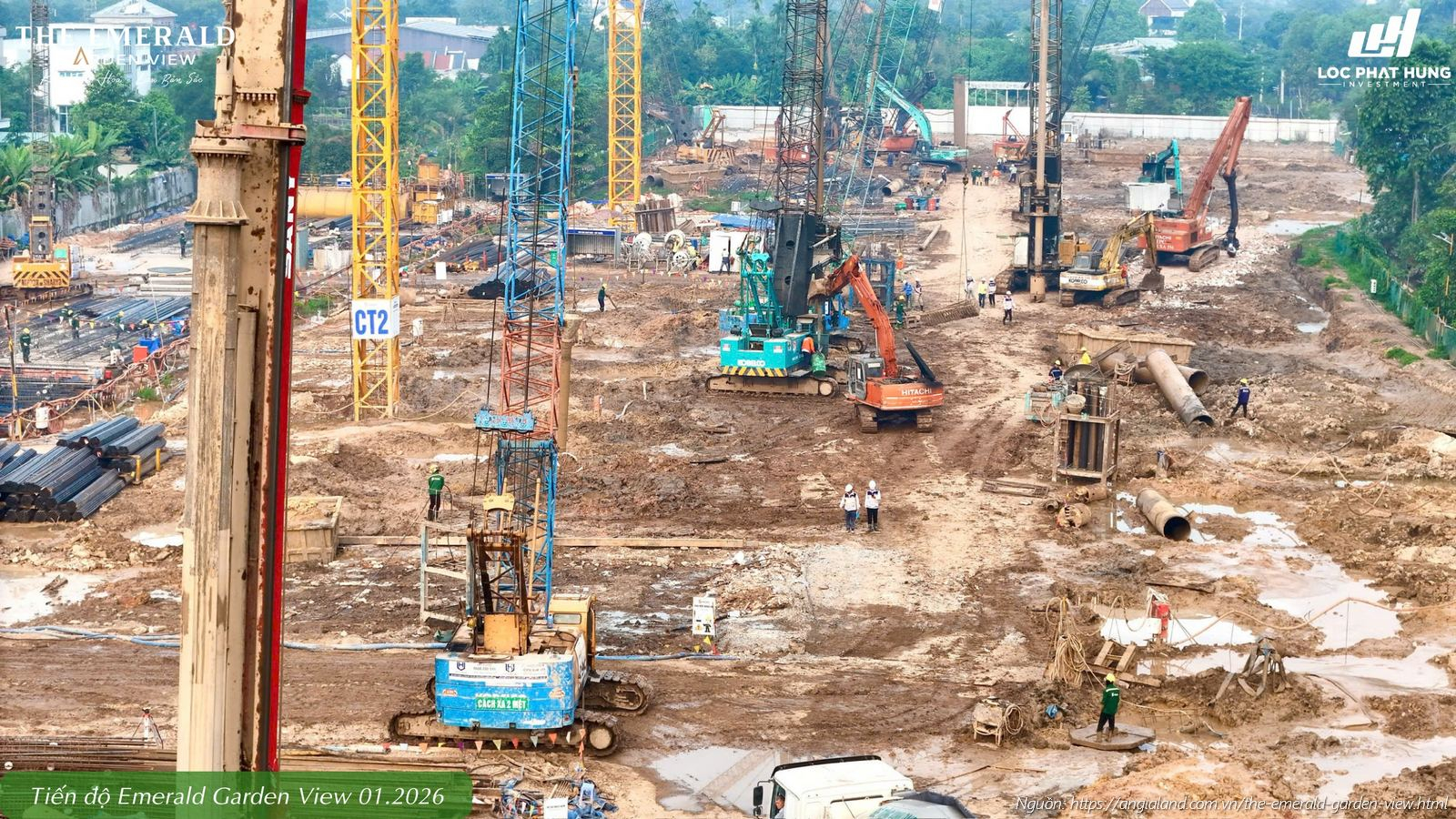 Tiến độ xây dựng tháng 01/2026 căn hộ chung cư The Emerald Garden View Thuận An