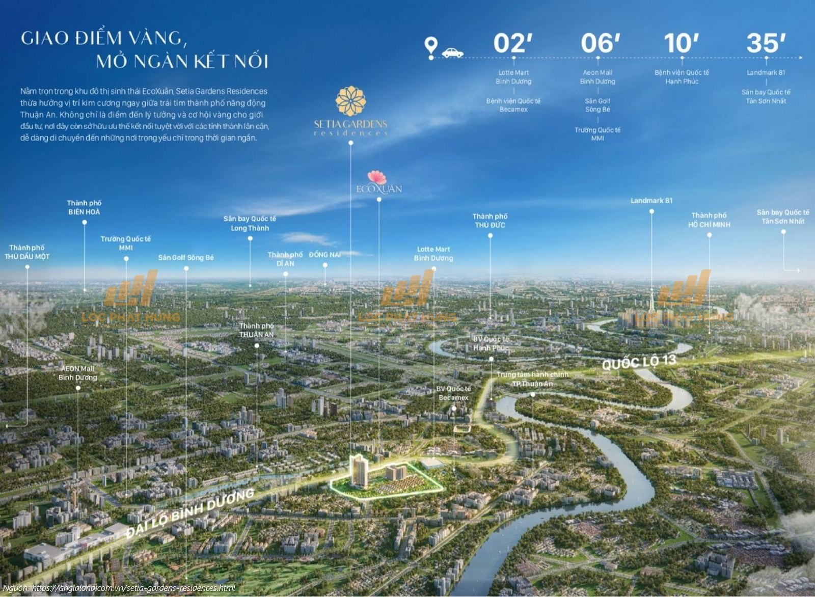 Vị trí dự án căn hộ chung cư Setia Gardens Residences P. Lái Thiêu