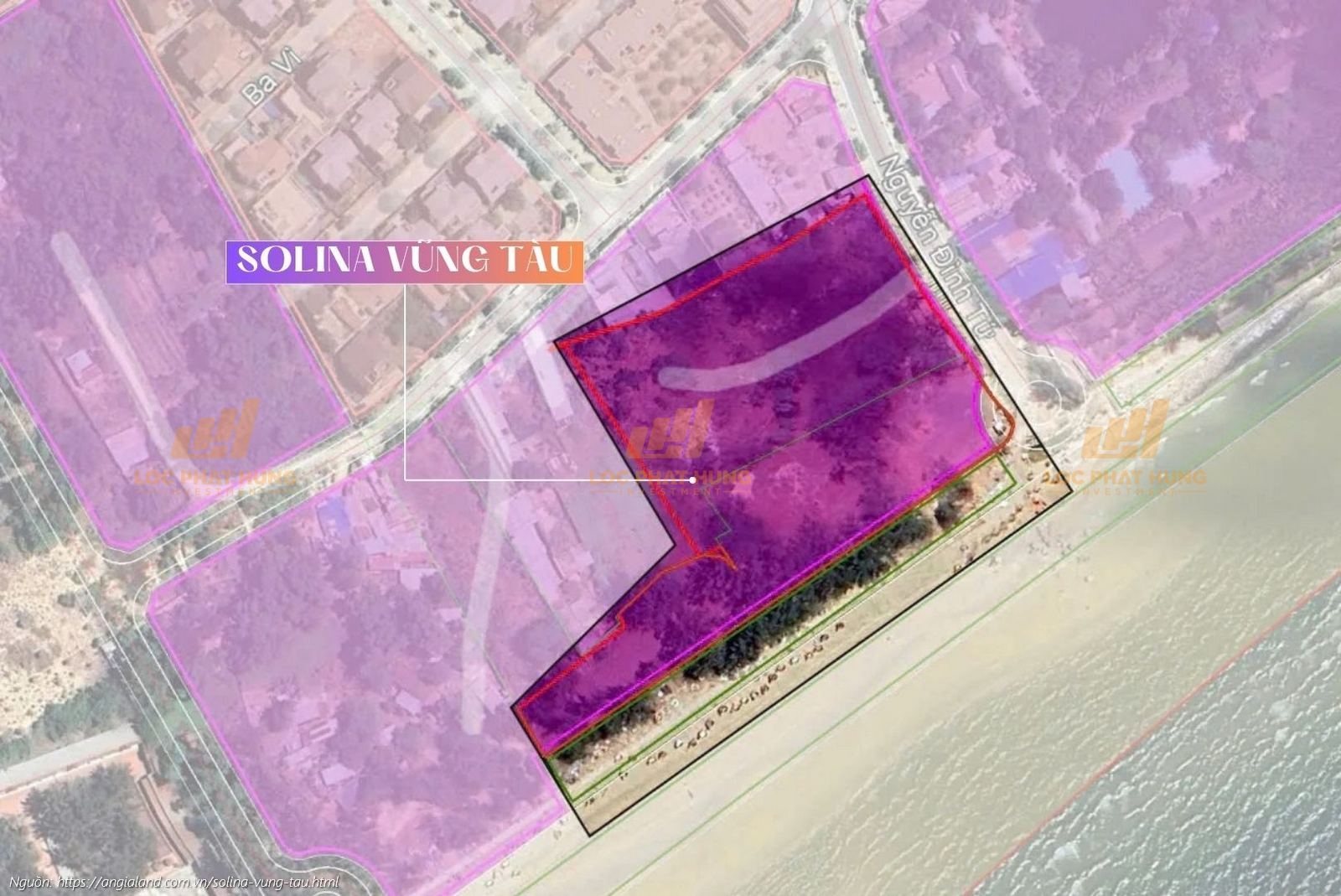 Vị trí dự án Solina Vũng Tàu trên mặt tiền đường Nguyễn Đình Tứ Vị trí dự án Solina Vũng Tàu trên mặt tiền đường Nguyễn Đình Tứ