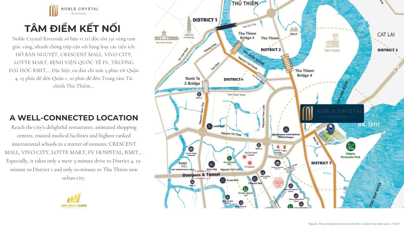 Vị trí dự án Noble Crystal Riverside quận 7