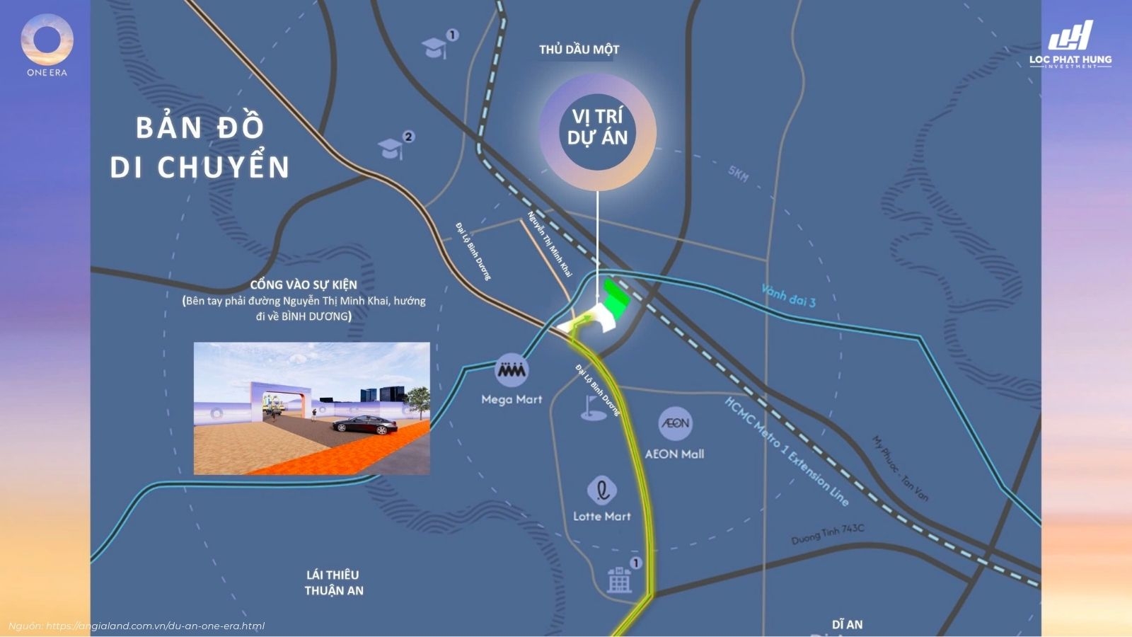 Vị trí dự án One Era giao lộ Vành đai 3 và QL13 Thuận Giao, TP. Hồ Chí Minh