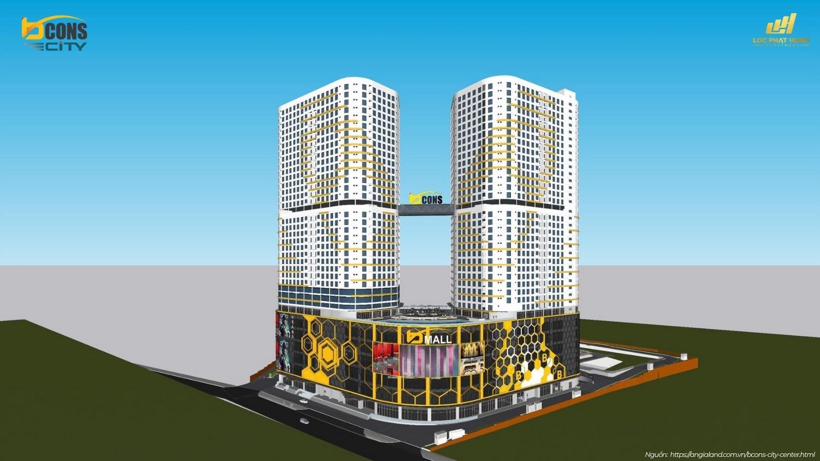 Phối cảnh tổng thể dự án Bcons Center City phường Dĩ An