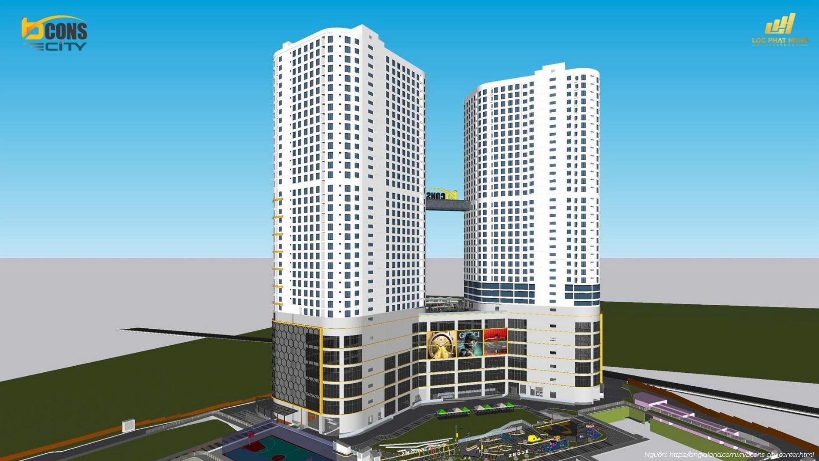 Phối cảnh tổng thể dự án Bcons Center City phường Dĩ An