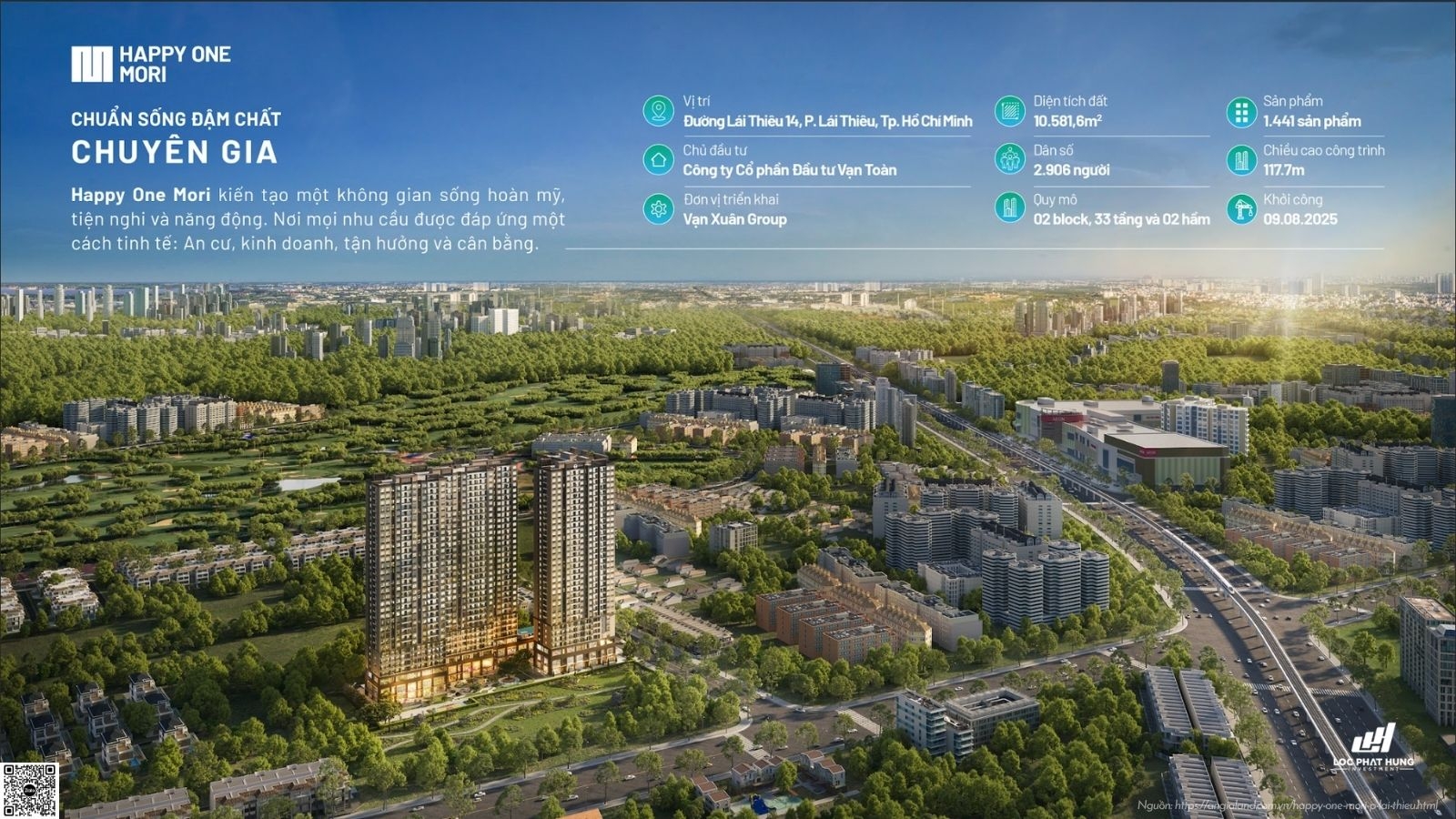 Phối cảnh tổng thể dự án căn hộ Happy One Mori Lái Thiêu TP. Hồ Chí Minh