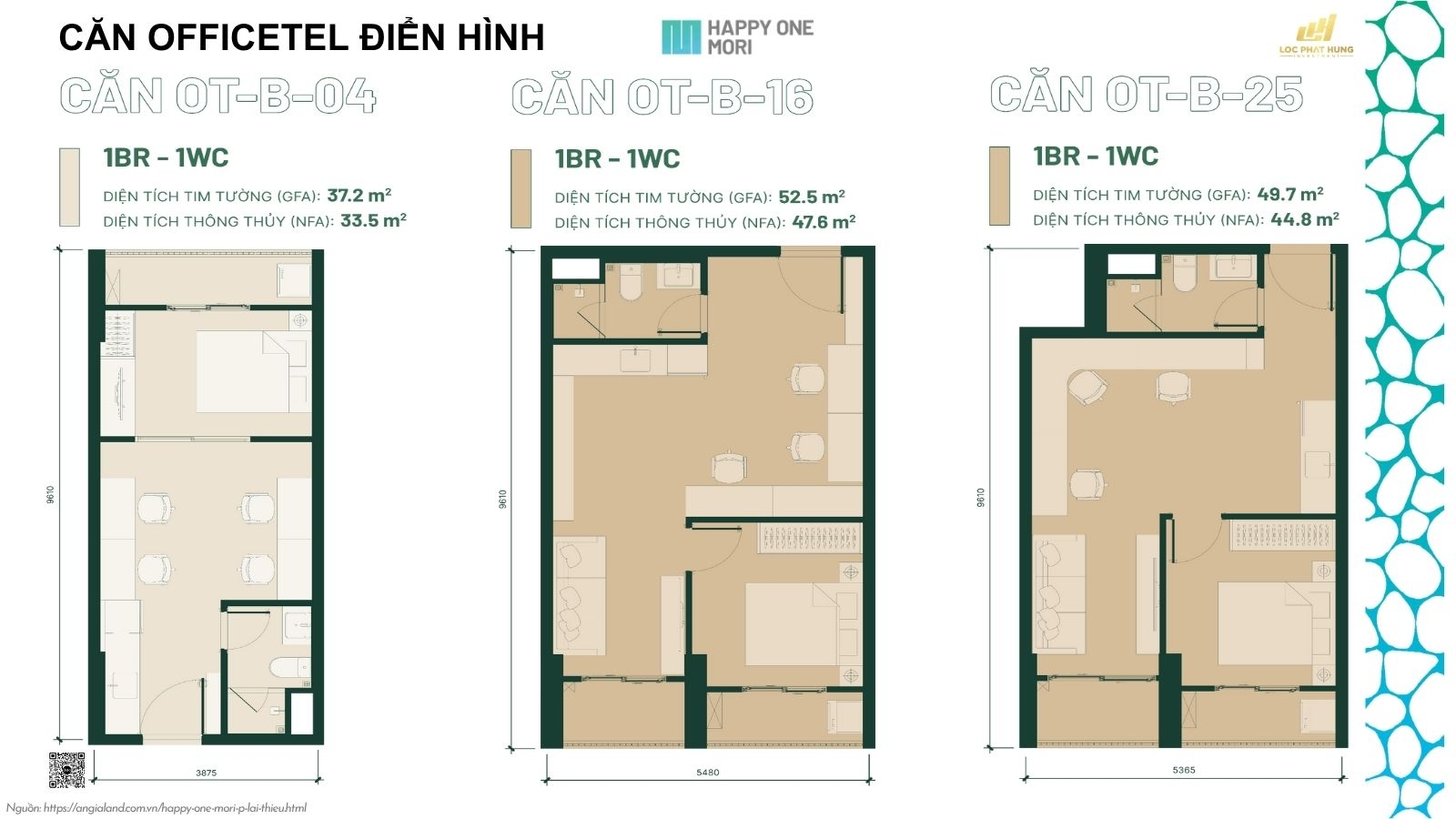 Thiết Kế Căn Hộ điển Hình Dự án Happy One Mori