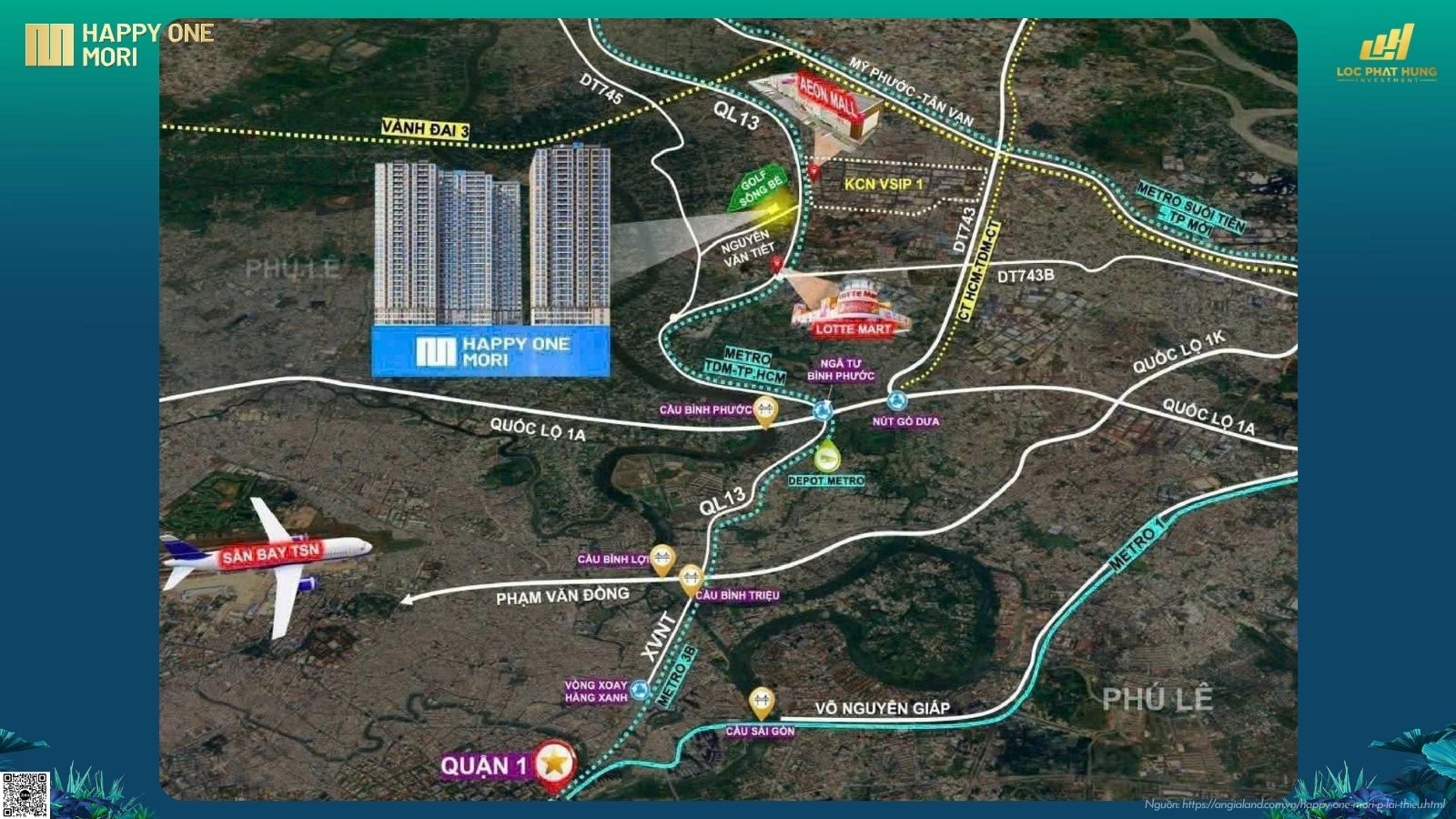 Tiềm năng vị trí kết nối vùng dự án Happy One Mori Lái Thiêu