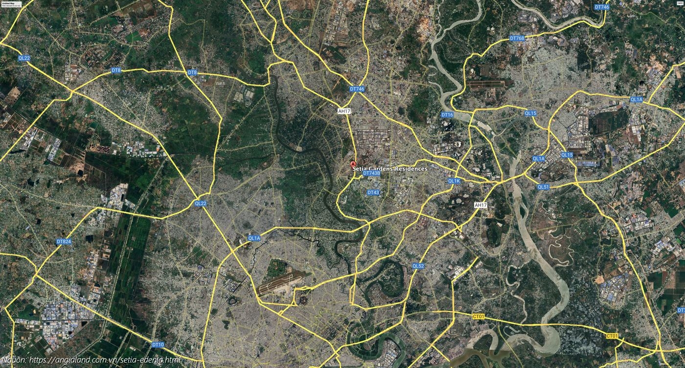 Bản đồ vị trí dự án căn hộ chung cư Setia Edenia, Phường Lái Thiêu, TP. Hồ Chí Minh