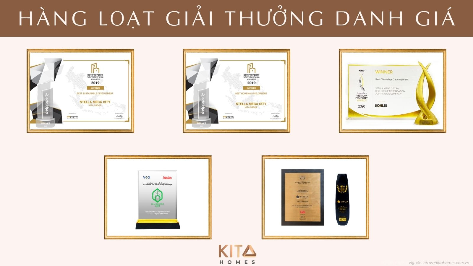 Bộ sưu tập giải thưởng danh giá khẳng định vị thế và năng lực của chủ đầu tư Kita Group