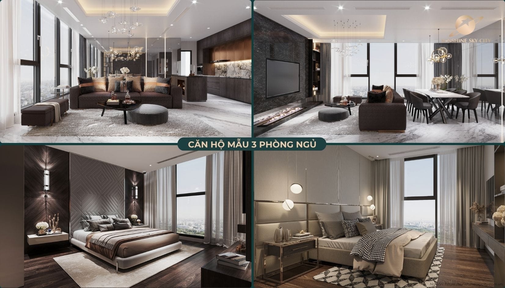 Căn Hộ 3 Phòng Ngủ Dự án Sunshine Sky City Quận 7