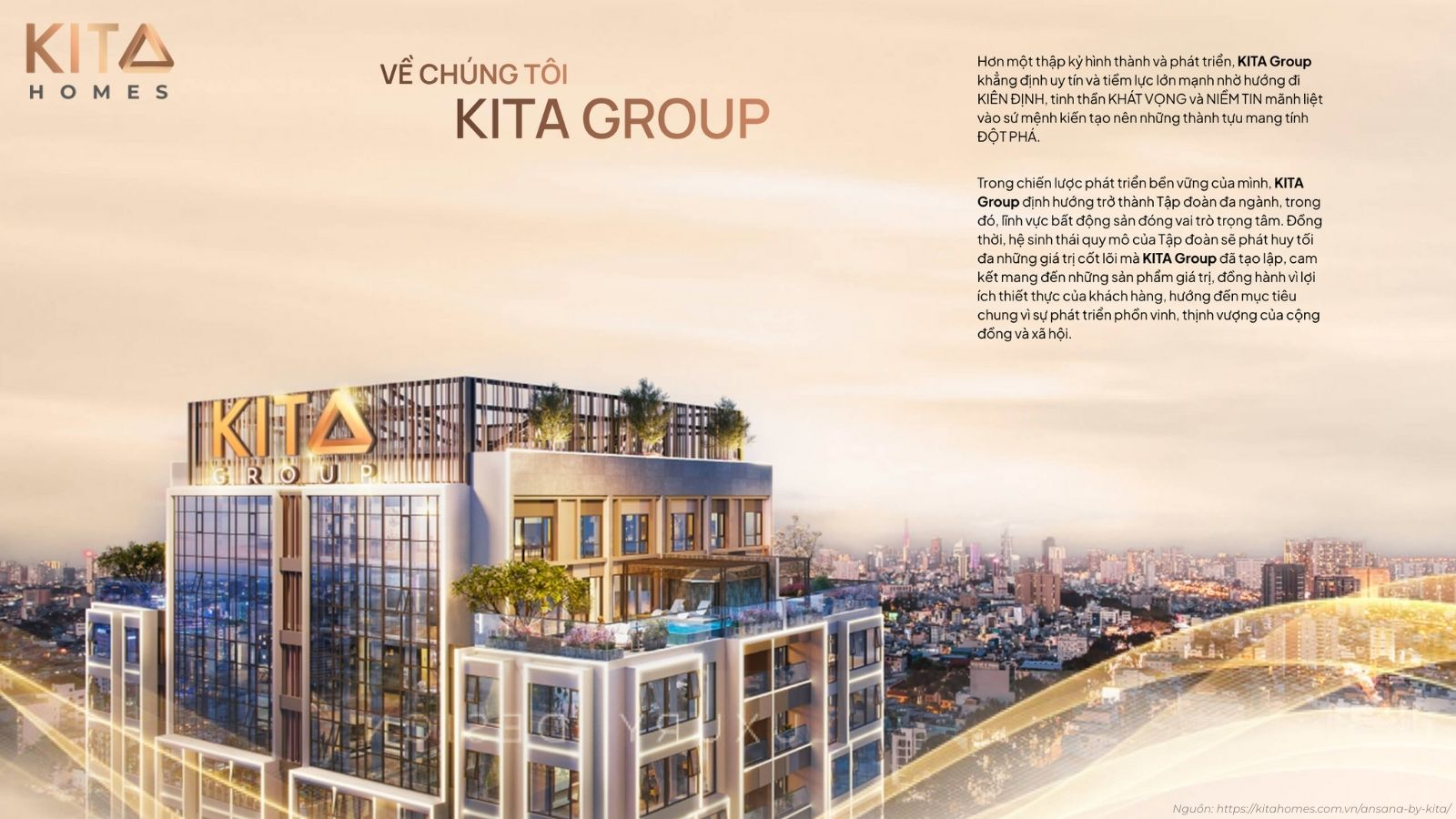Giới thiệu Tập đoàn Kita Group - Chủ đầu tư uy tín đứng sau dự án căn hộ Ansana by Kita