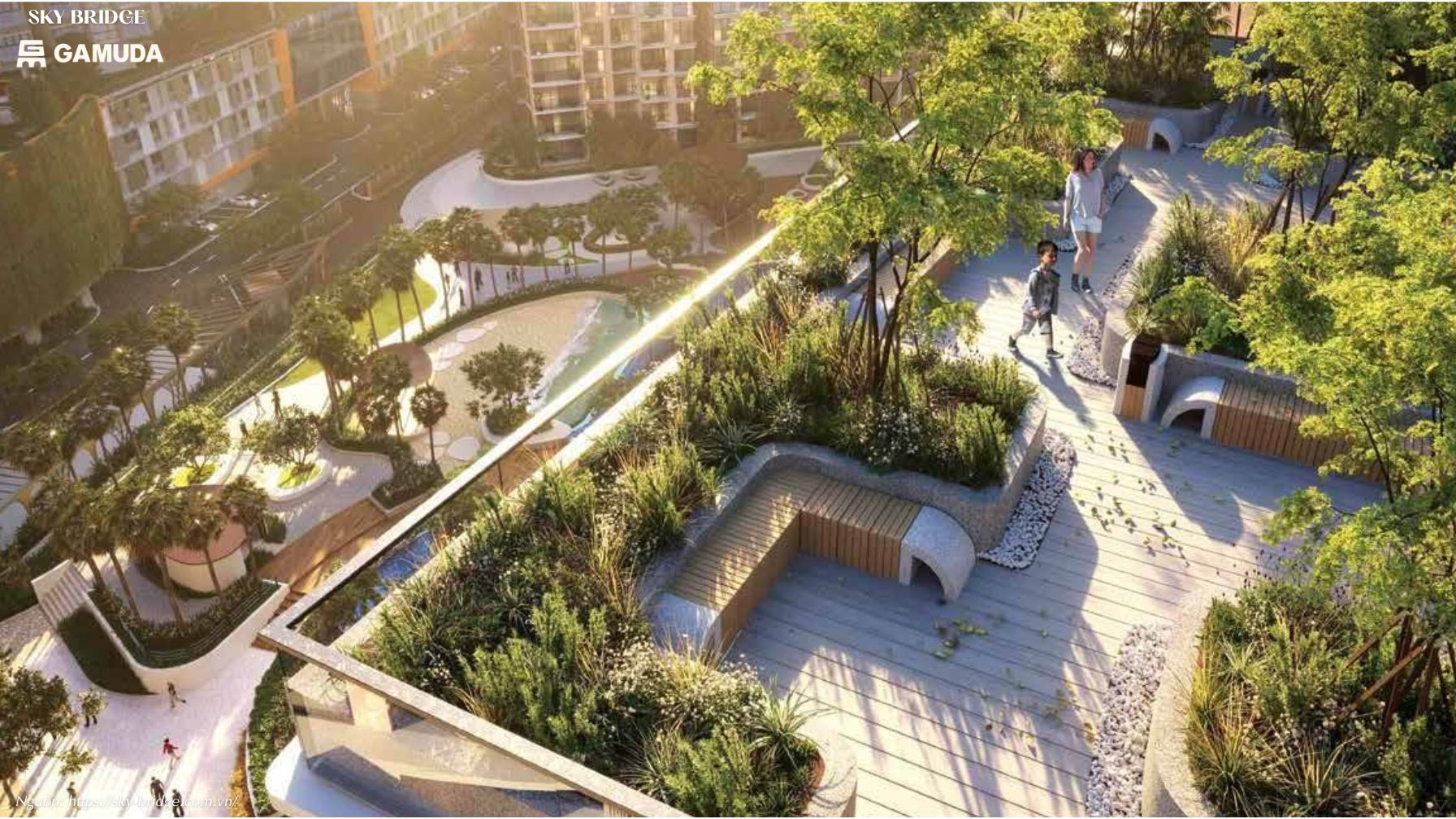 Đường dạo bộ Công viên xanh Dự án Skybridge Gamuda Land