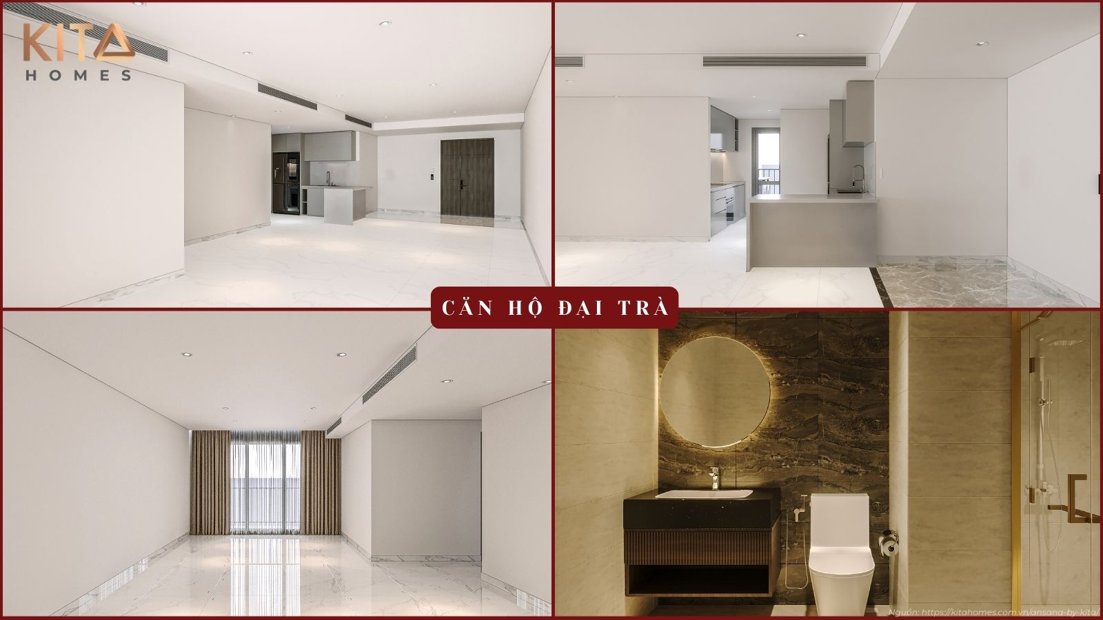 Tham quan thực tế không gian nội thất nhà mẫu căn hộ tiêu chuẩn tại dự án Ansana by Kita